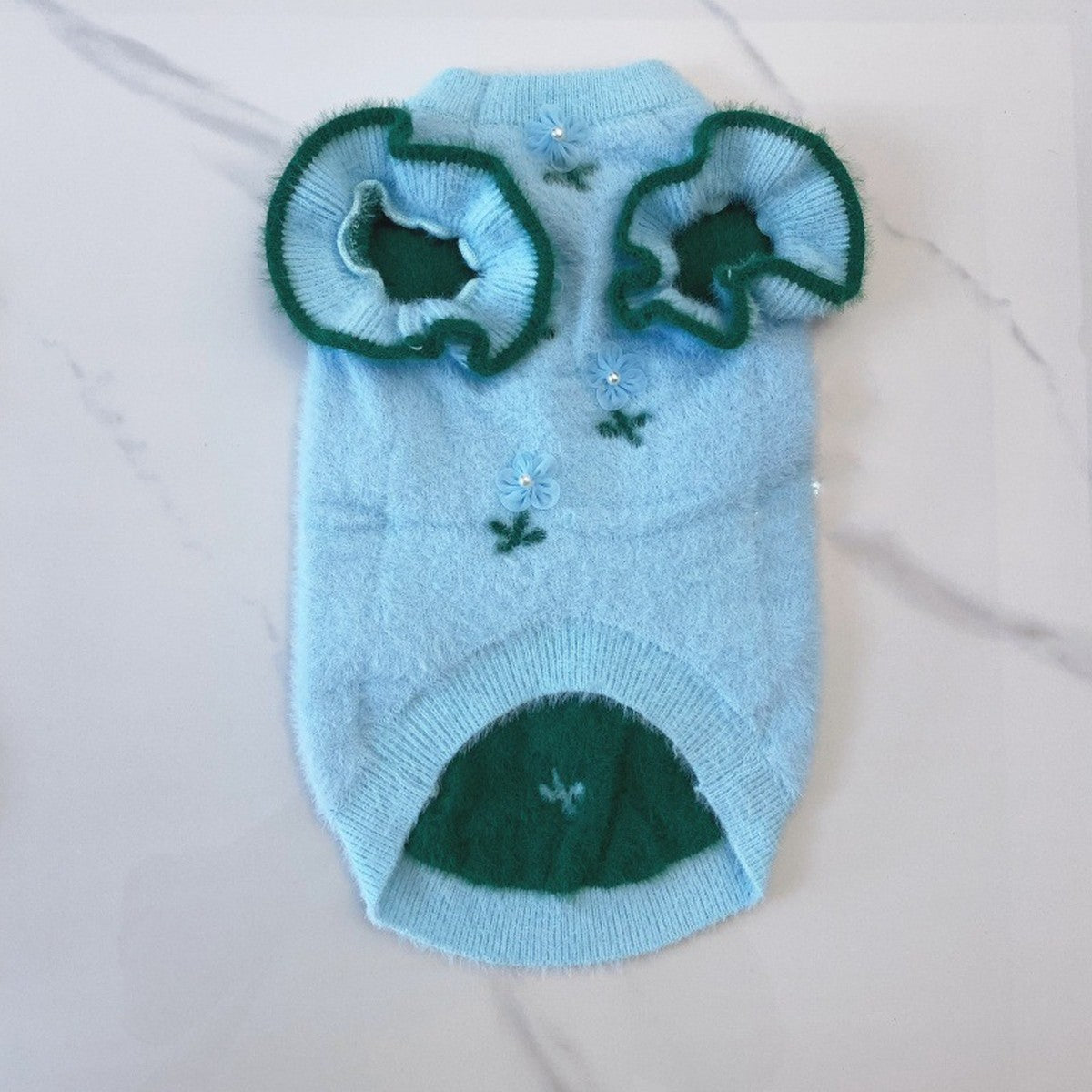 Flower Mink Knit Dog Cat Vest Sweater_CWMM12378