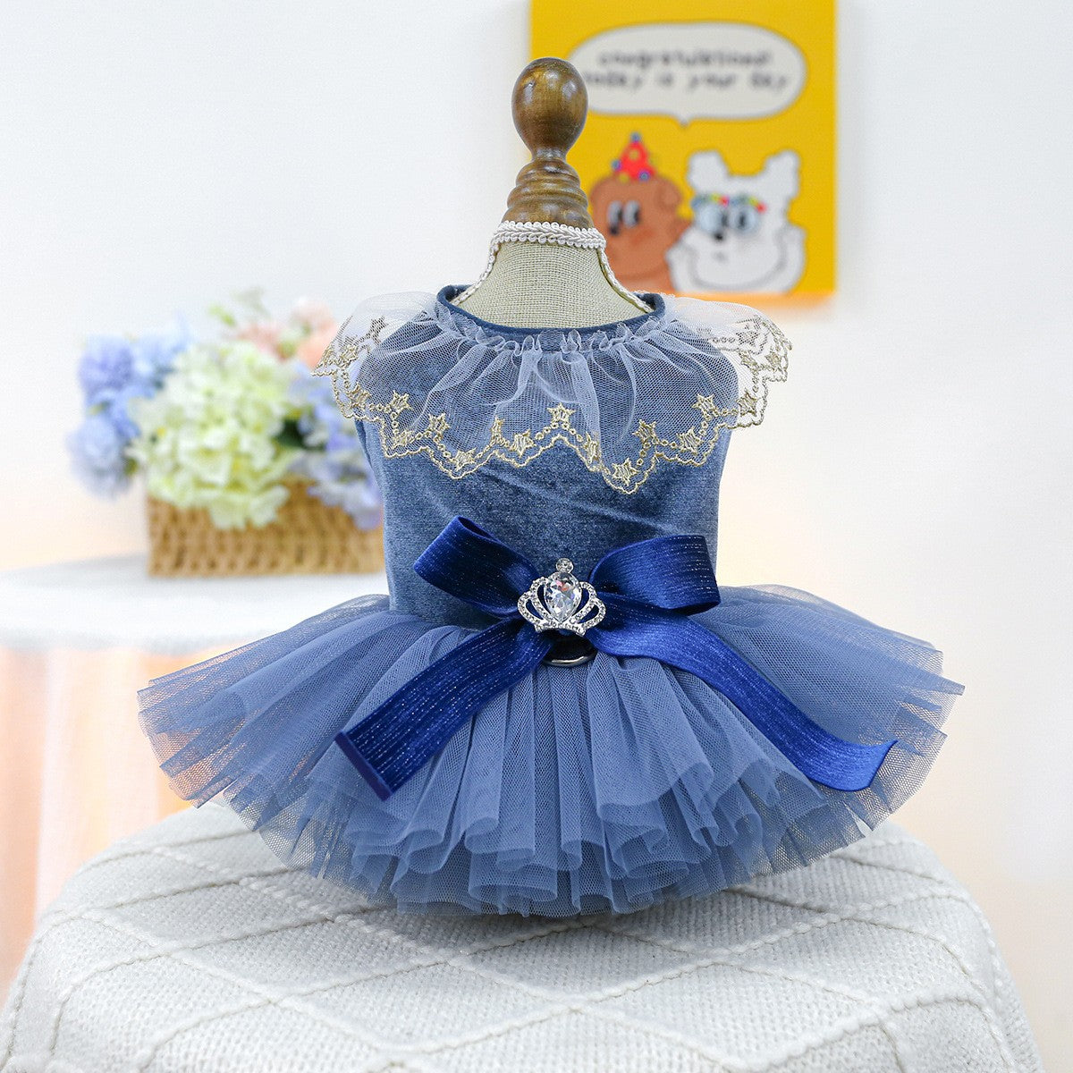 Pet Cozy Tulle Dress Royal Princess Skirt_CWMM13044