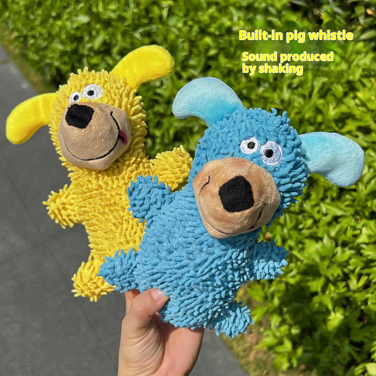 Cartoon Pet Toy – Squeaky Mop Plush Dog Toy_CWMM11163