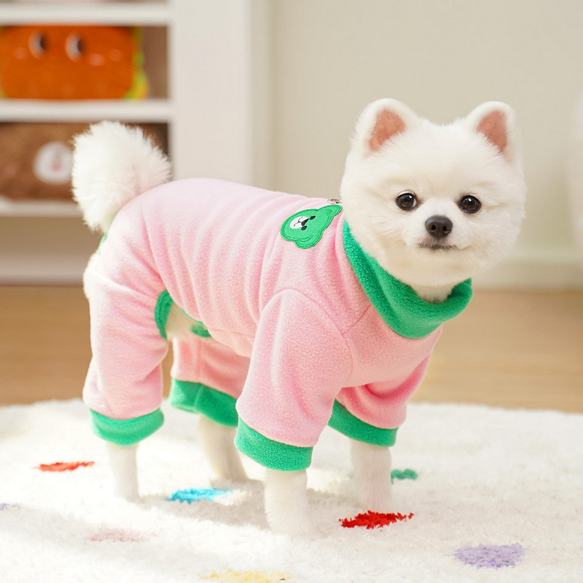 Colorblock Pet Jumpsuit with Leash Ring_CWMM11180