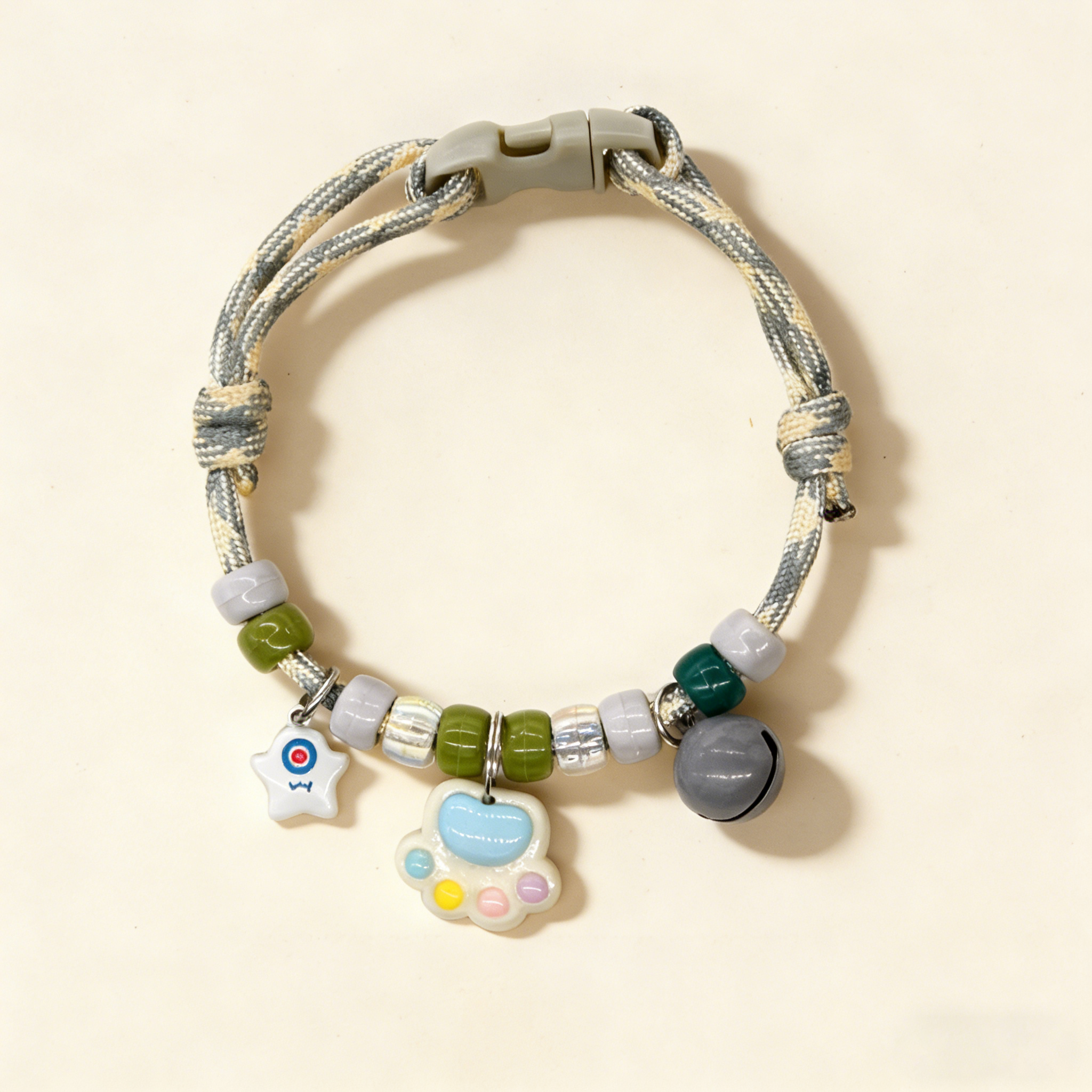 Cute Pet Paw Print Collar with Bell_CWMM13149