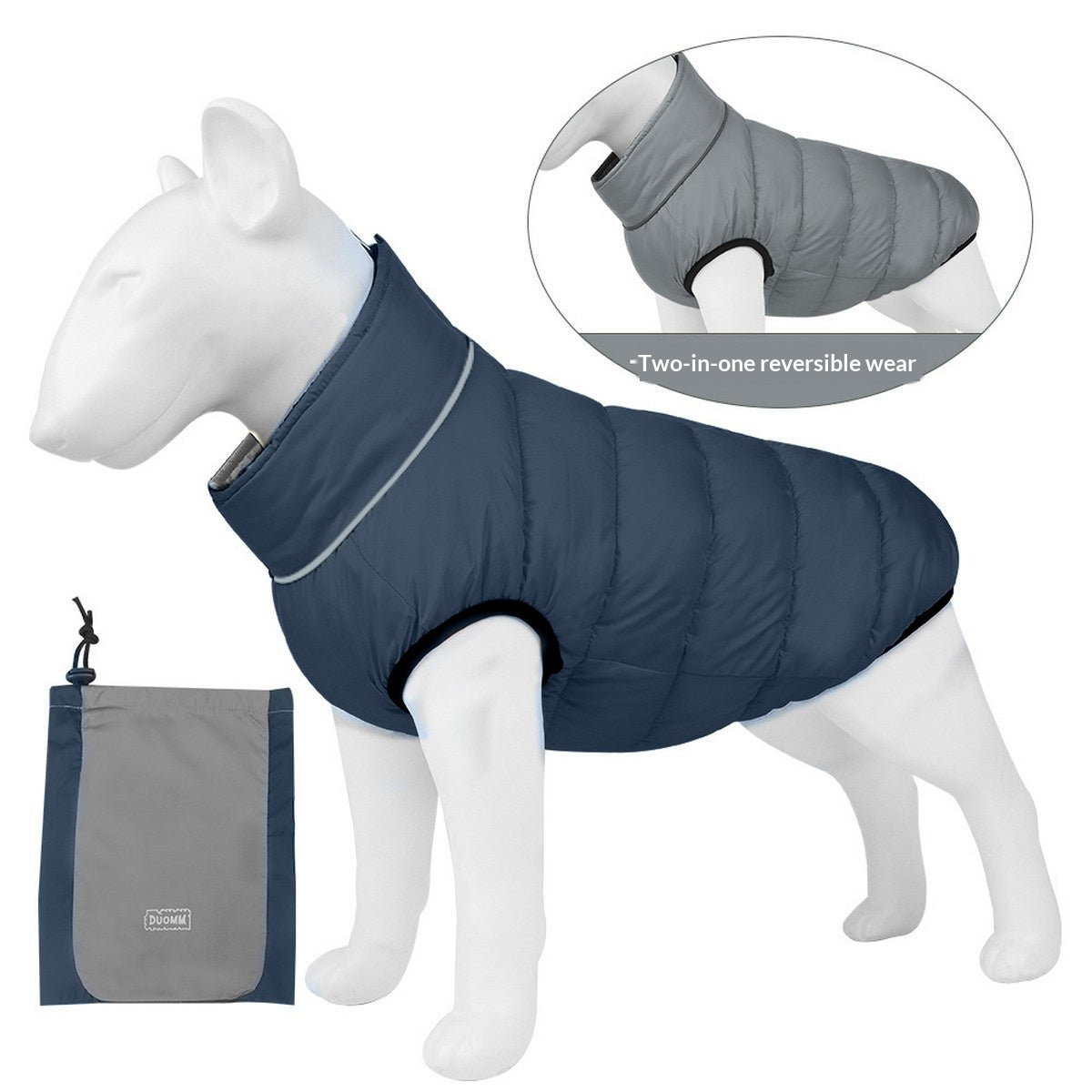 Warm Reversible Dog Coat for Cold Weather_CWMM12407