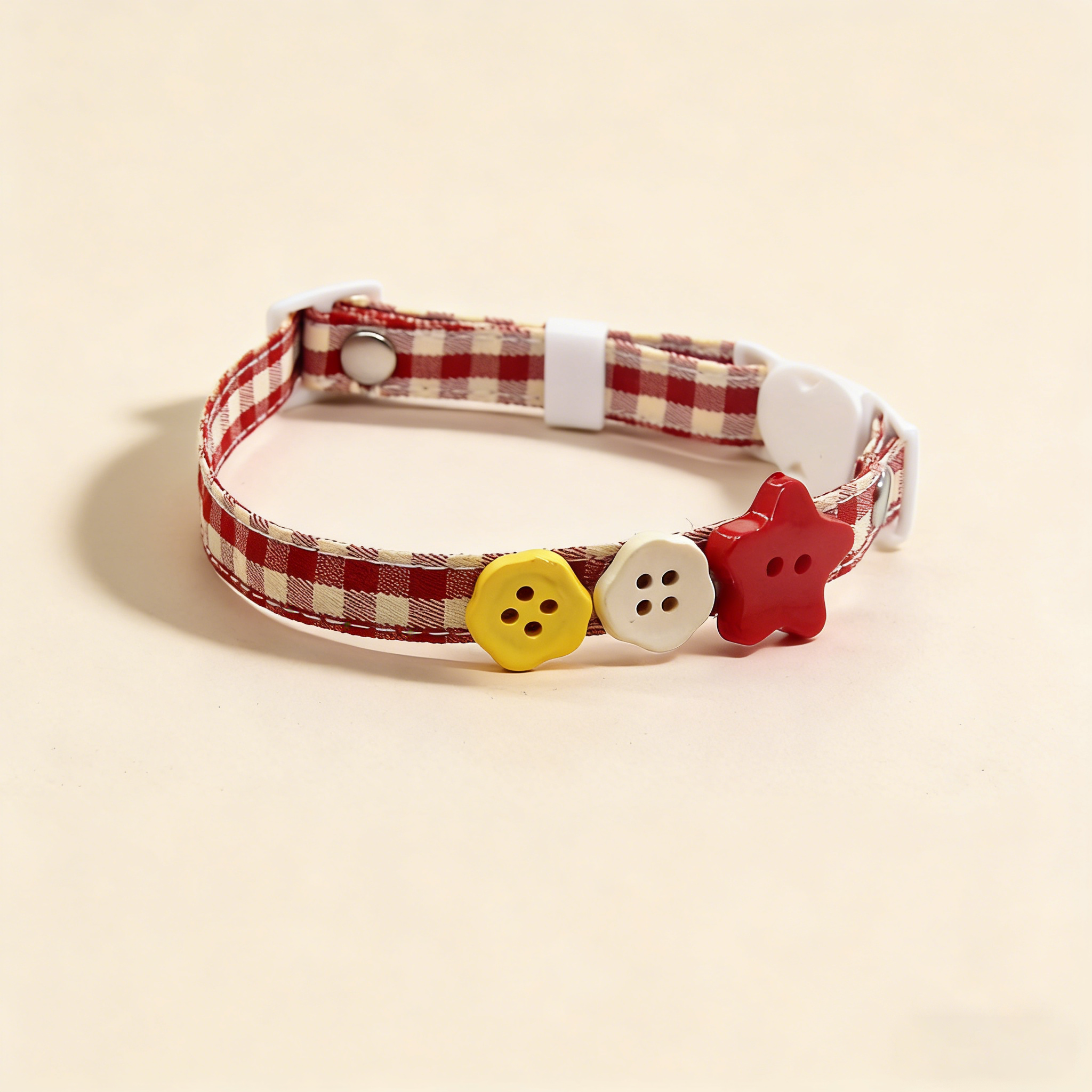 Classic Plaid Cat Dog Collar with Safety Buckle_CWMM13179