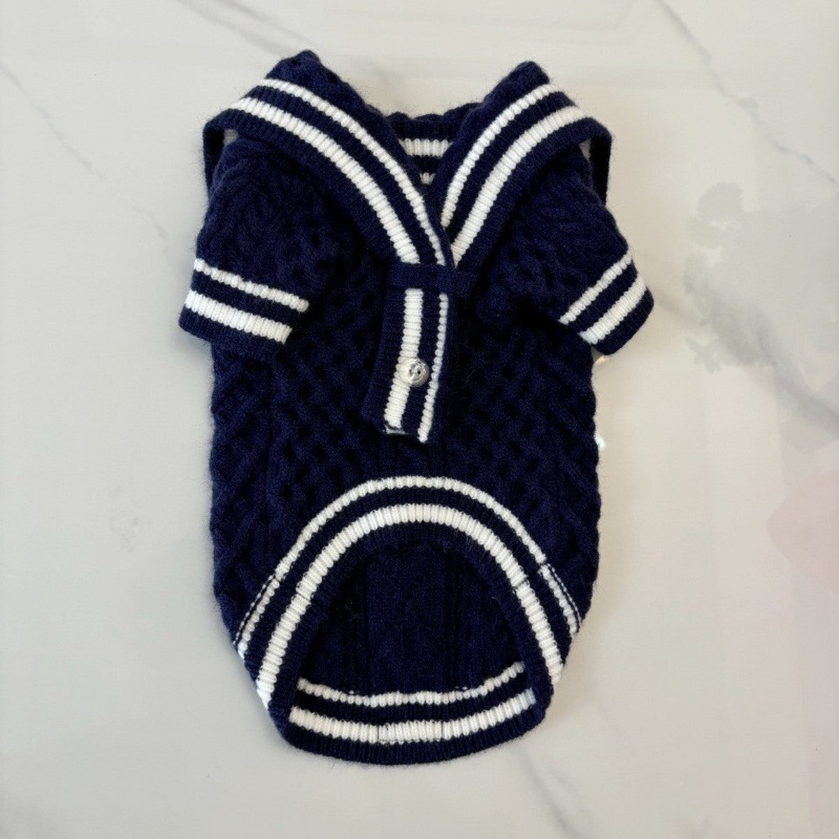 Nautical Collar Knit Dog Sweater_CWMM12303