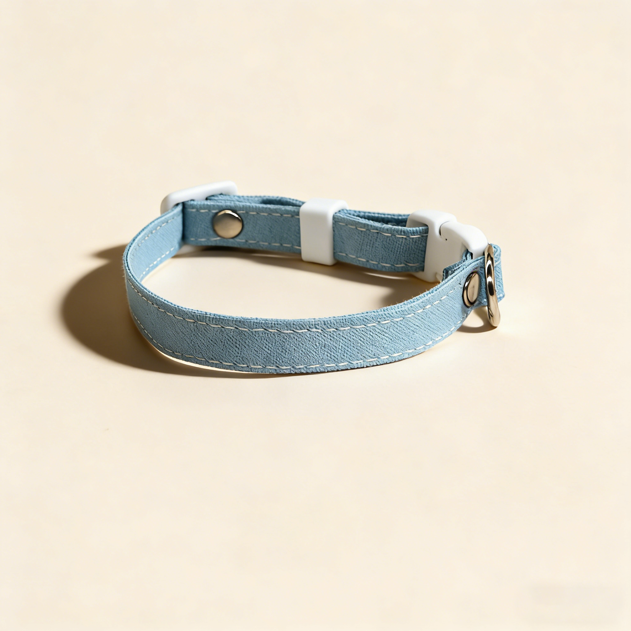 Cat Dog Linen Adjustable Standard Buckle Collar 1cm_CWMM13171