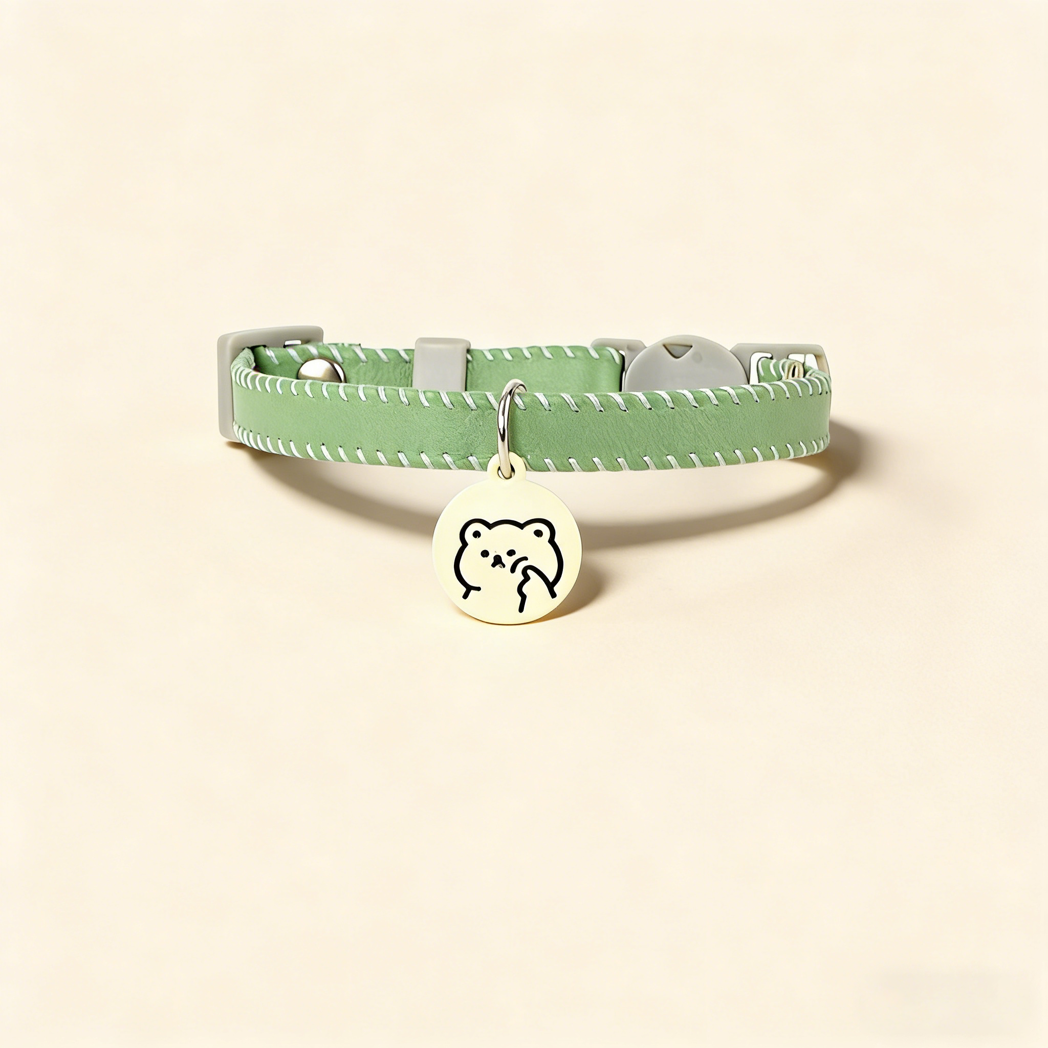 Cat Dog Macaron PU Leather Safety Buckle Collar_CWMM13174