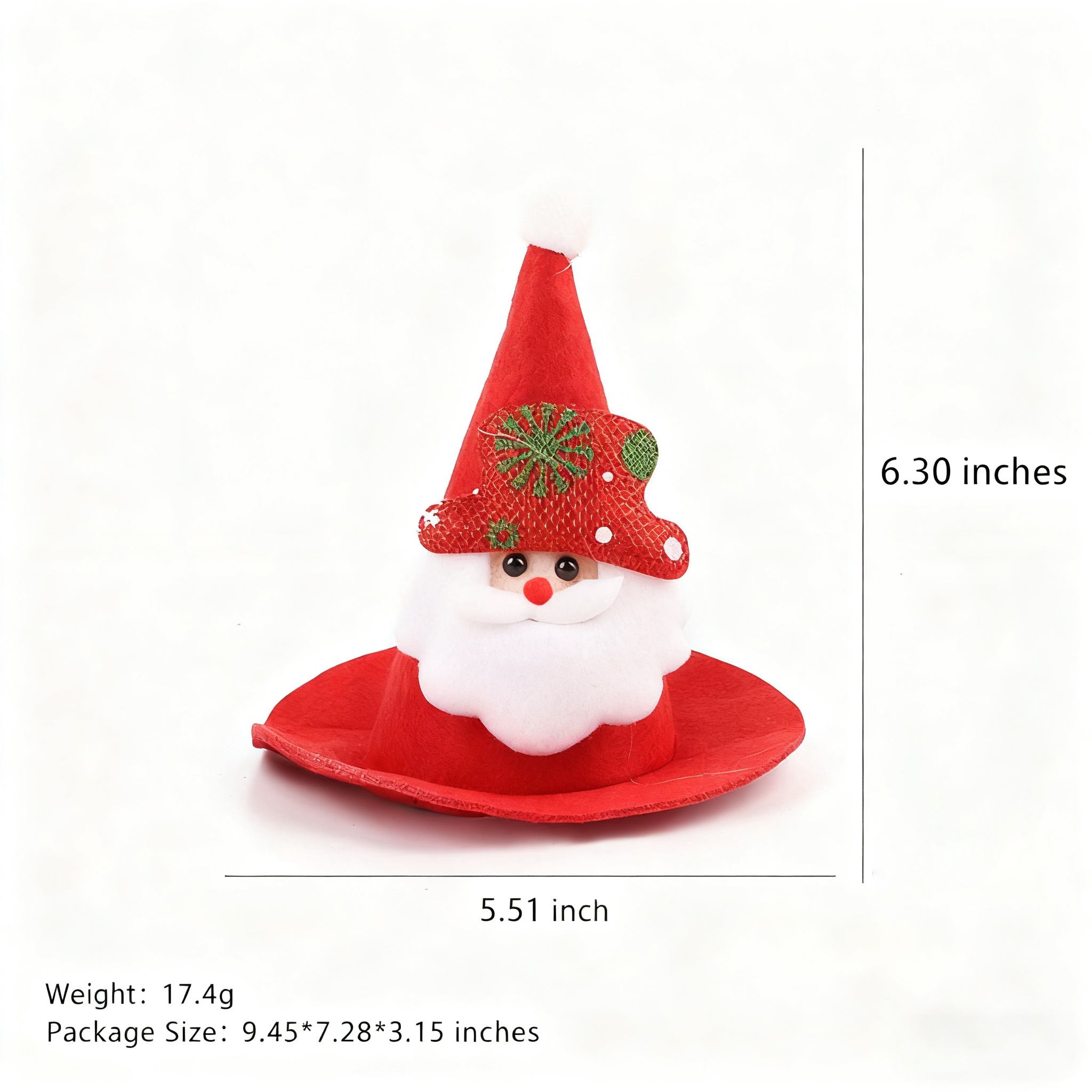 Christmas Costume Hat for Pets – Funny Plush Santa Pointed Cap_CWMM11335