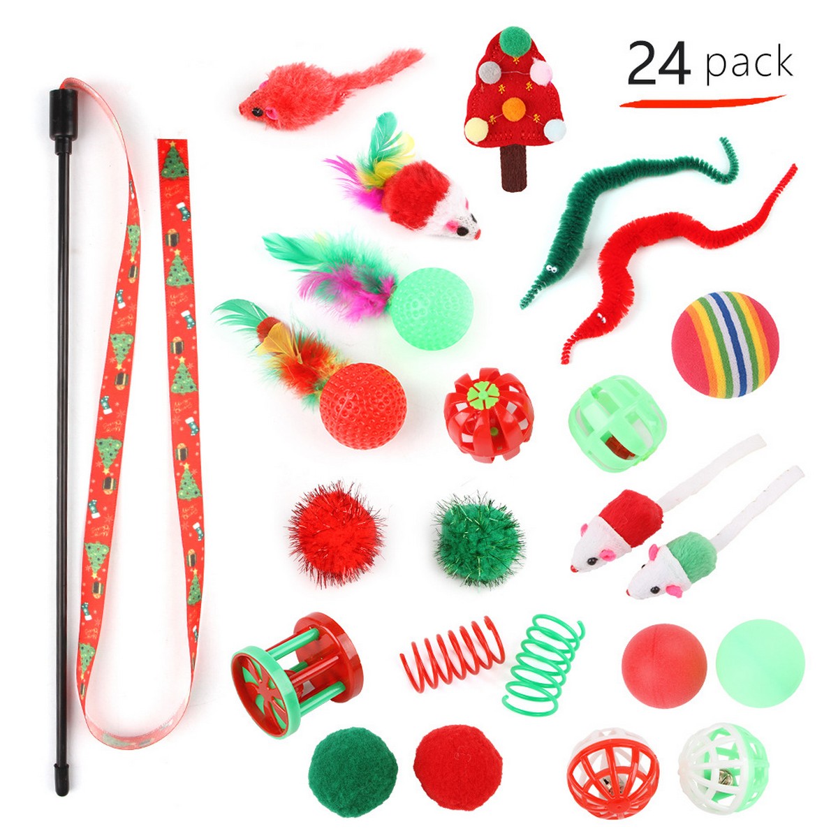 Christmas Cat Teaser Wand – Interactive Toy_CWMM11428