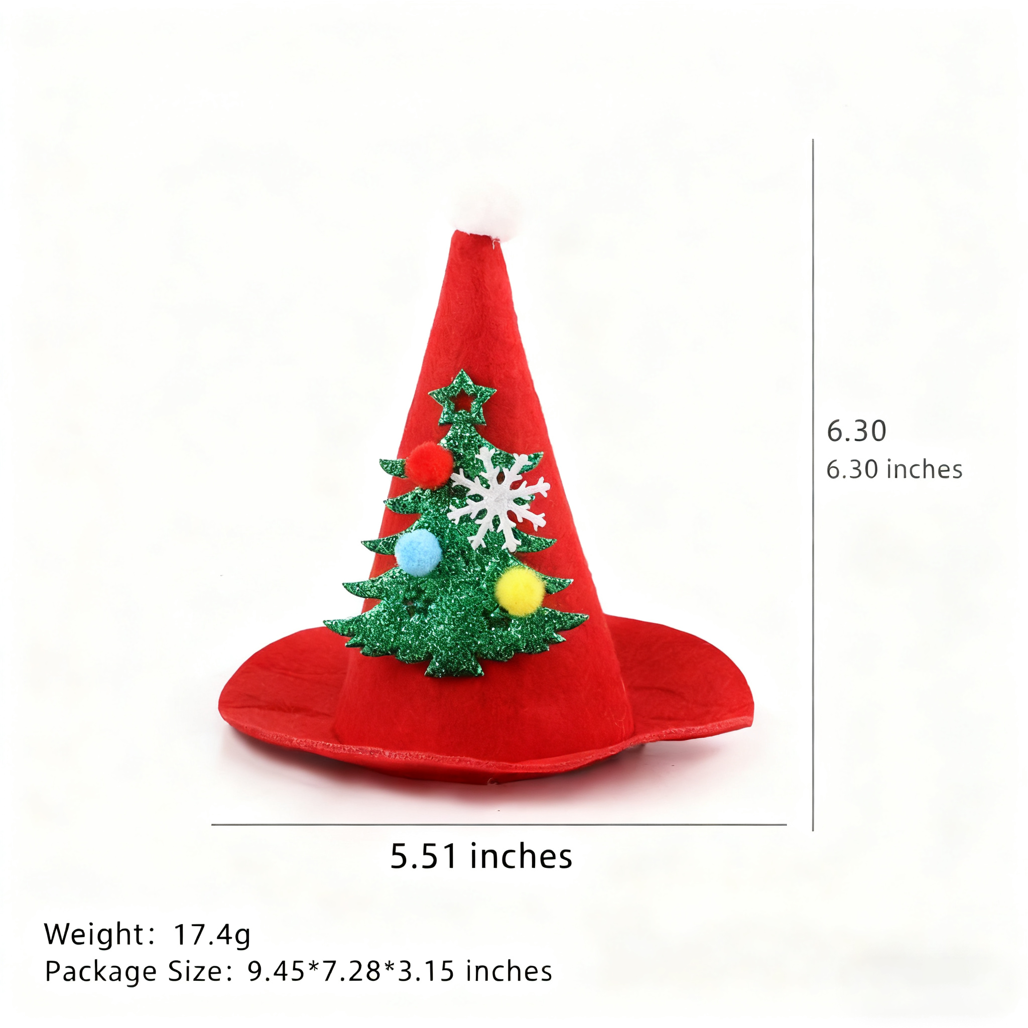 Christmas Costume Hat for Pets – Funny Plush Santa Pointed Cap_CWMM11335