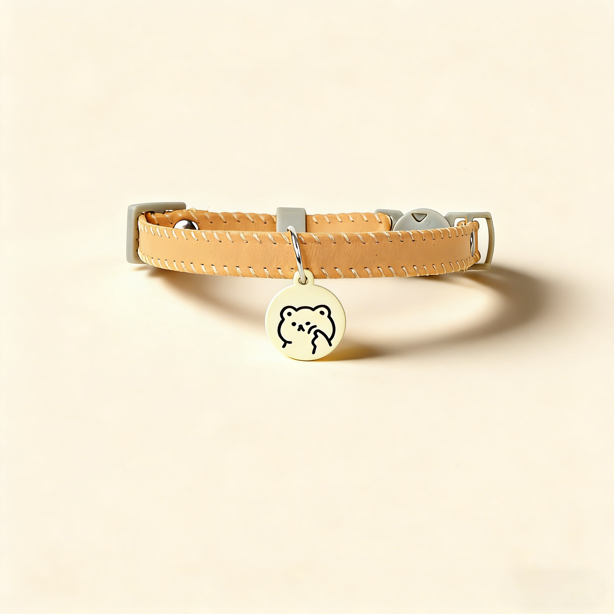 Cat Dog Macaron PU Leather Safety Buckle Collar_CWMM13174