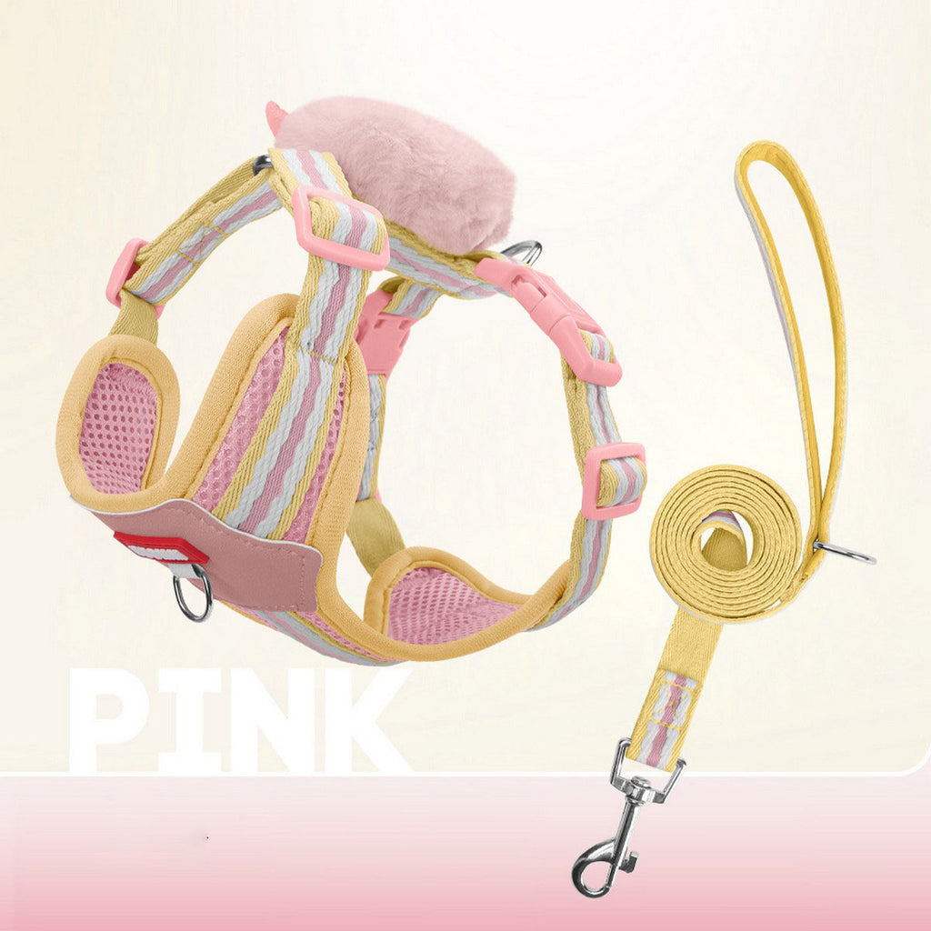 Colorblock Dog Harness, Breathable Mesh with Leash_CWMM12440
