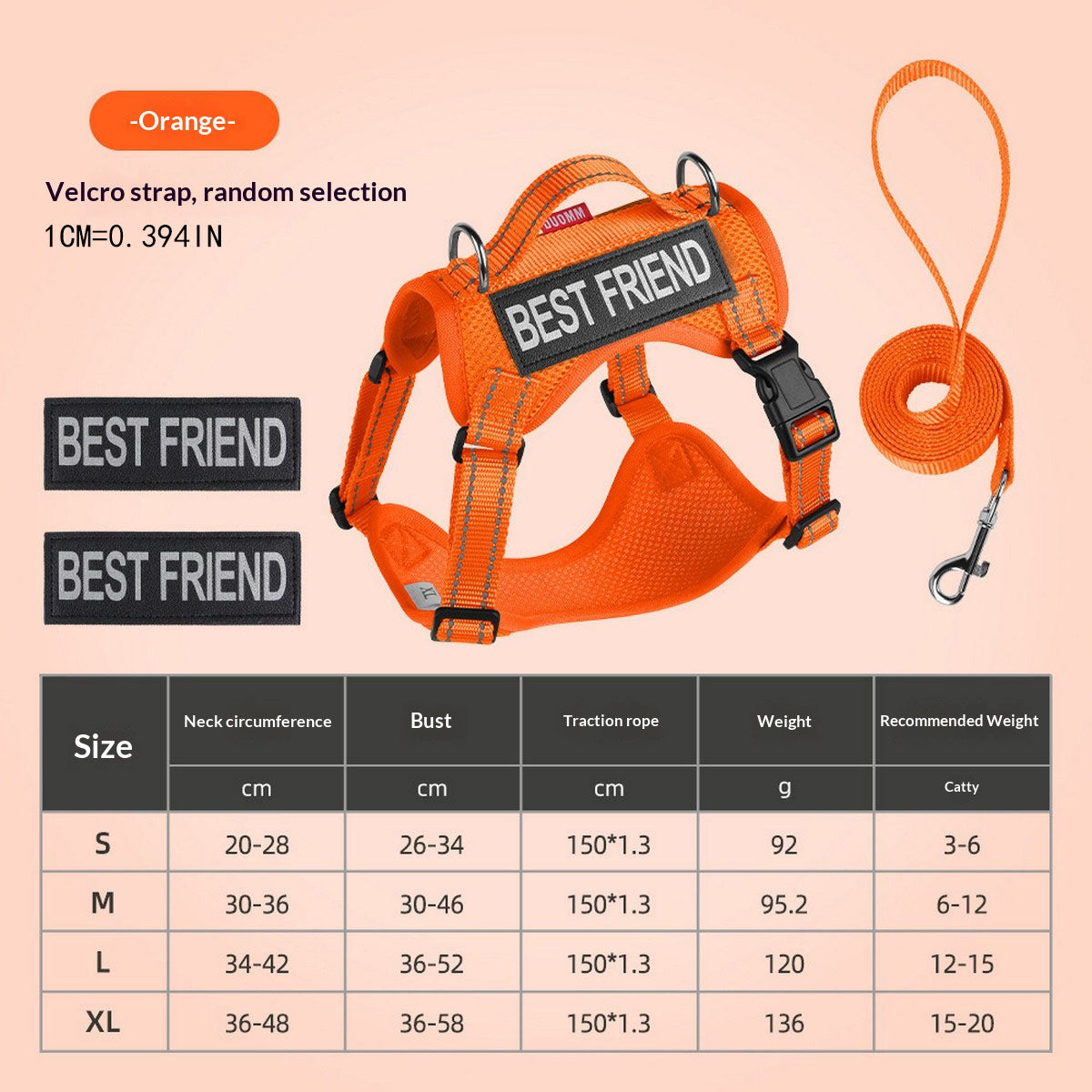 Reflective Service Dog Harness with Leash_CWMM12488