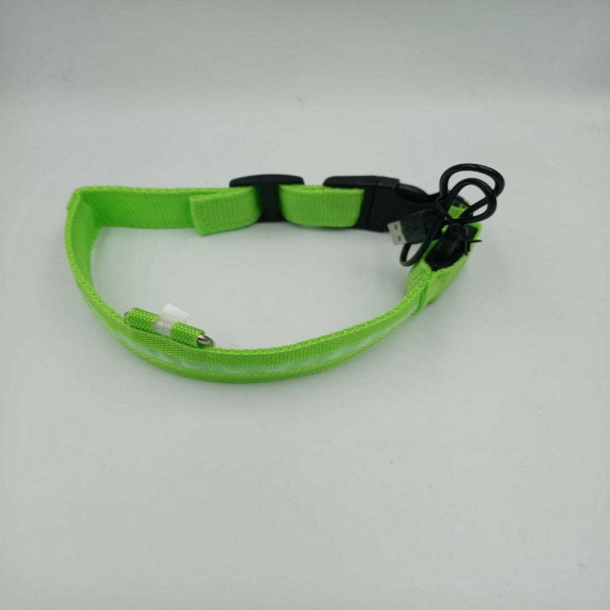 LED Nylon Dog Collar USB Night Safety Glow_CWMM11485