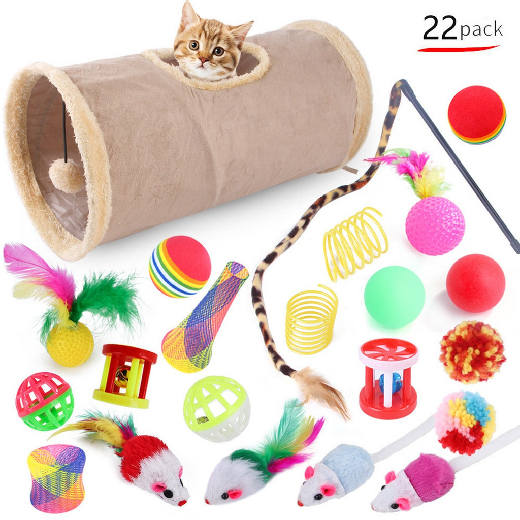 Interactive Cat Toy Set Wand & Tunnel_CWMM11488