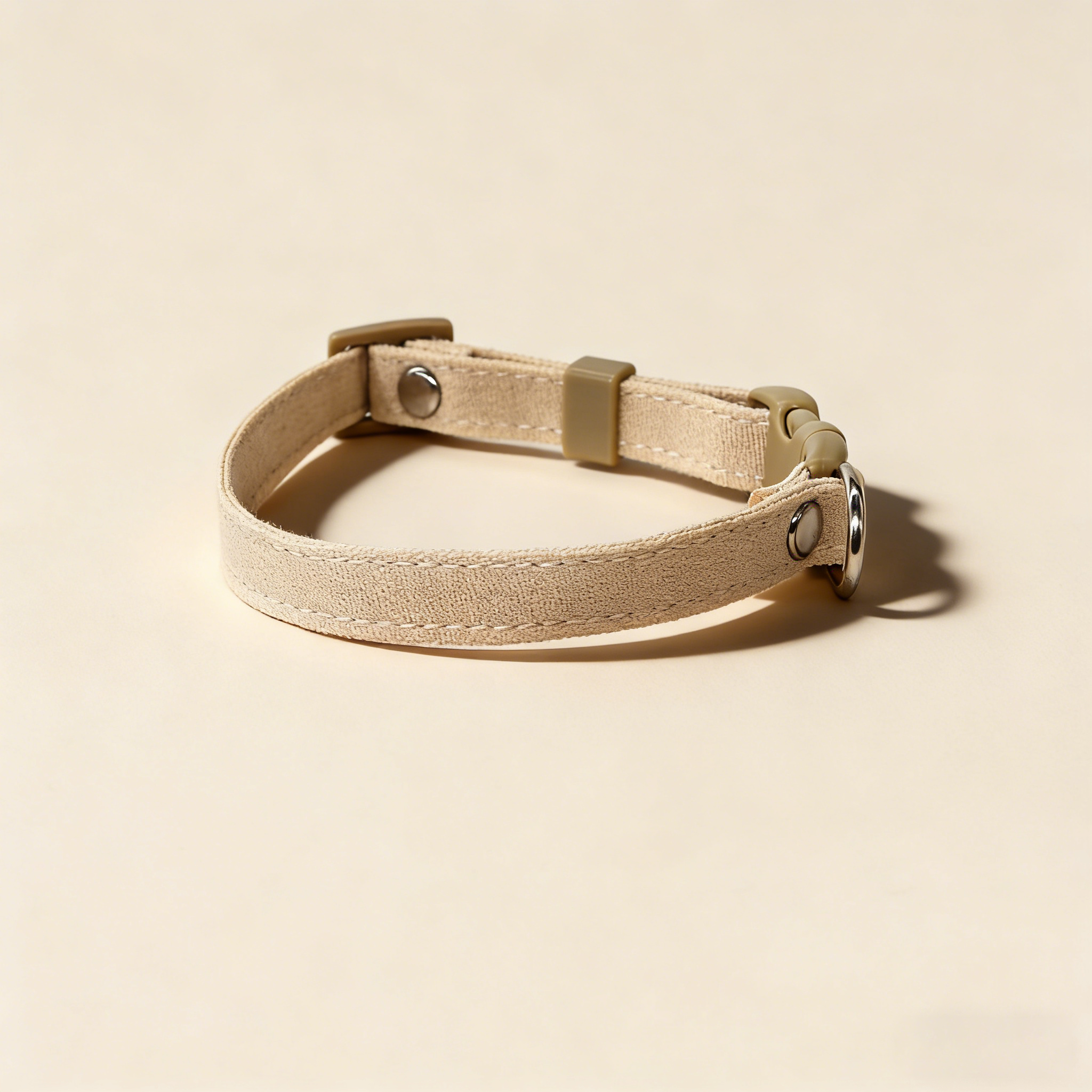 Cat Dog Linen Adjustable Standard Buckle Collar 1cm_CWMM13171