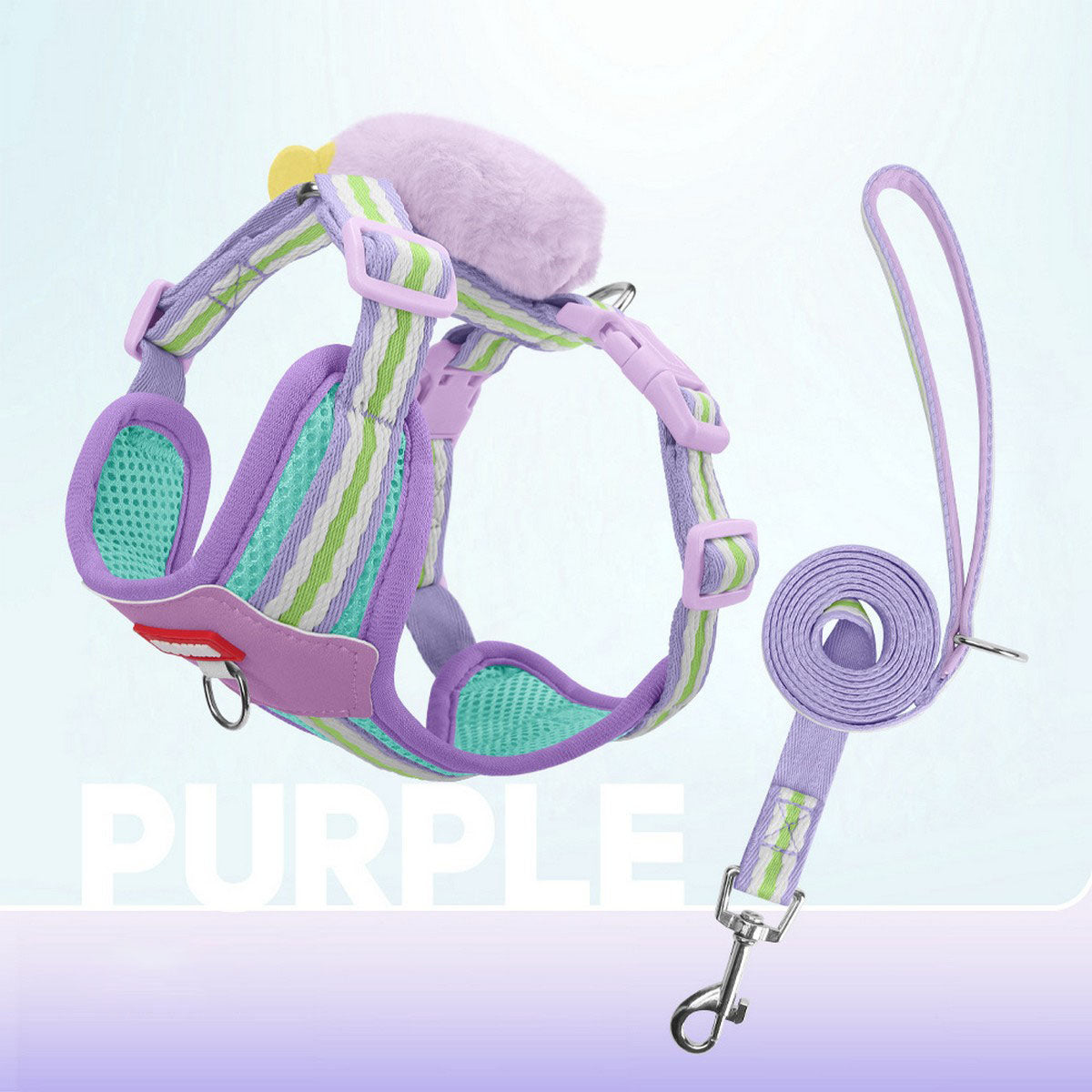 Colorblock Dog Harness, Breathable Mesh with Leash_CWMM12440