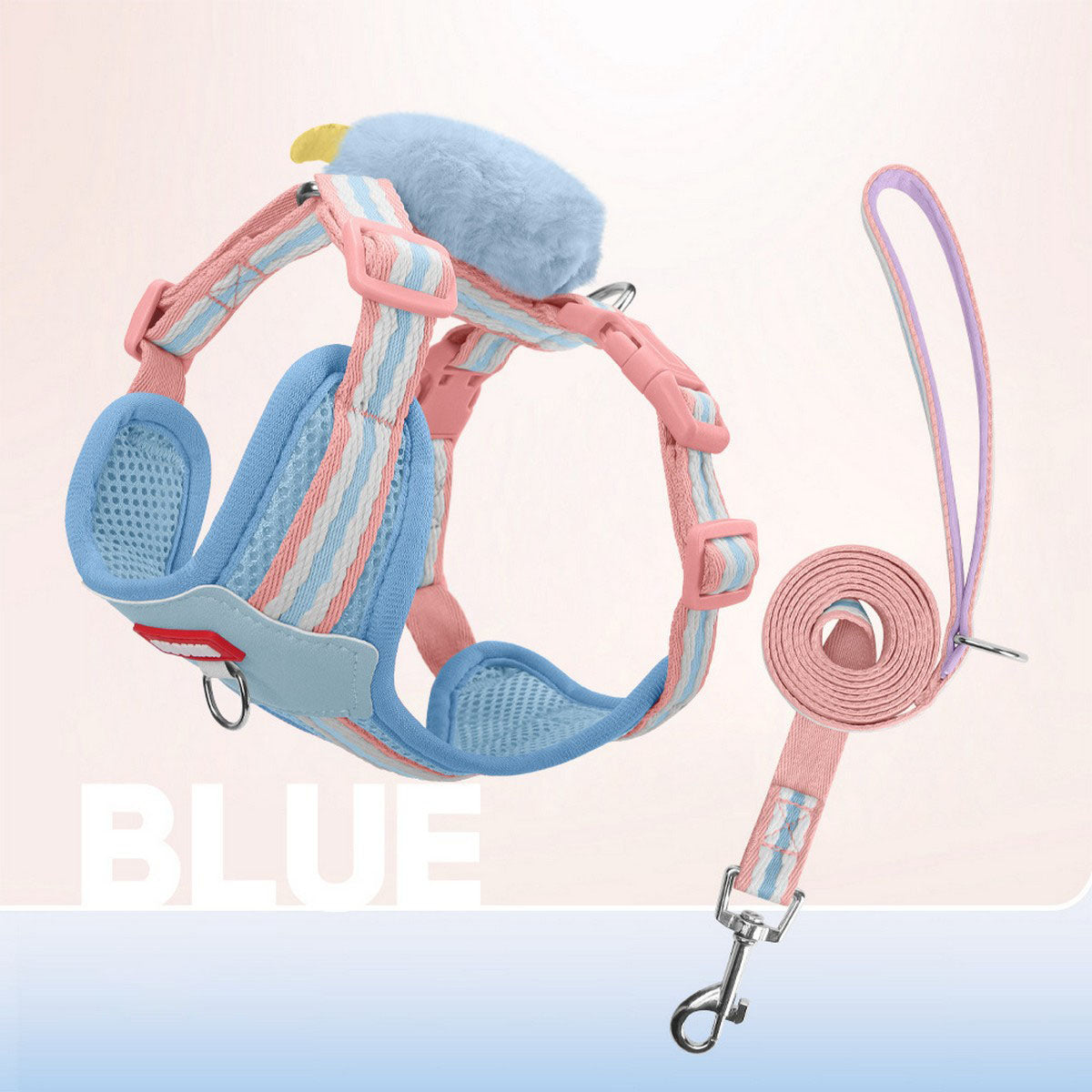 Colorblock Dog Harness, Breathable Mesh with Leash_CWMM12440