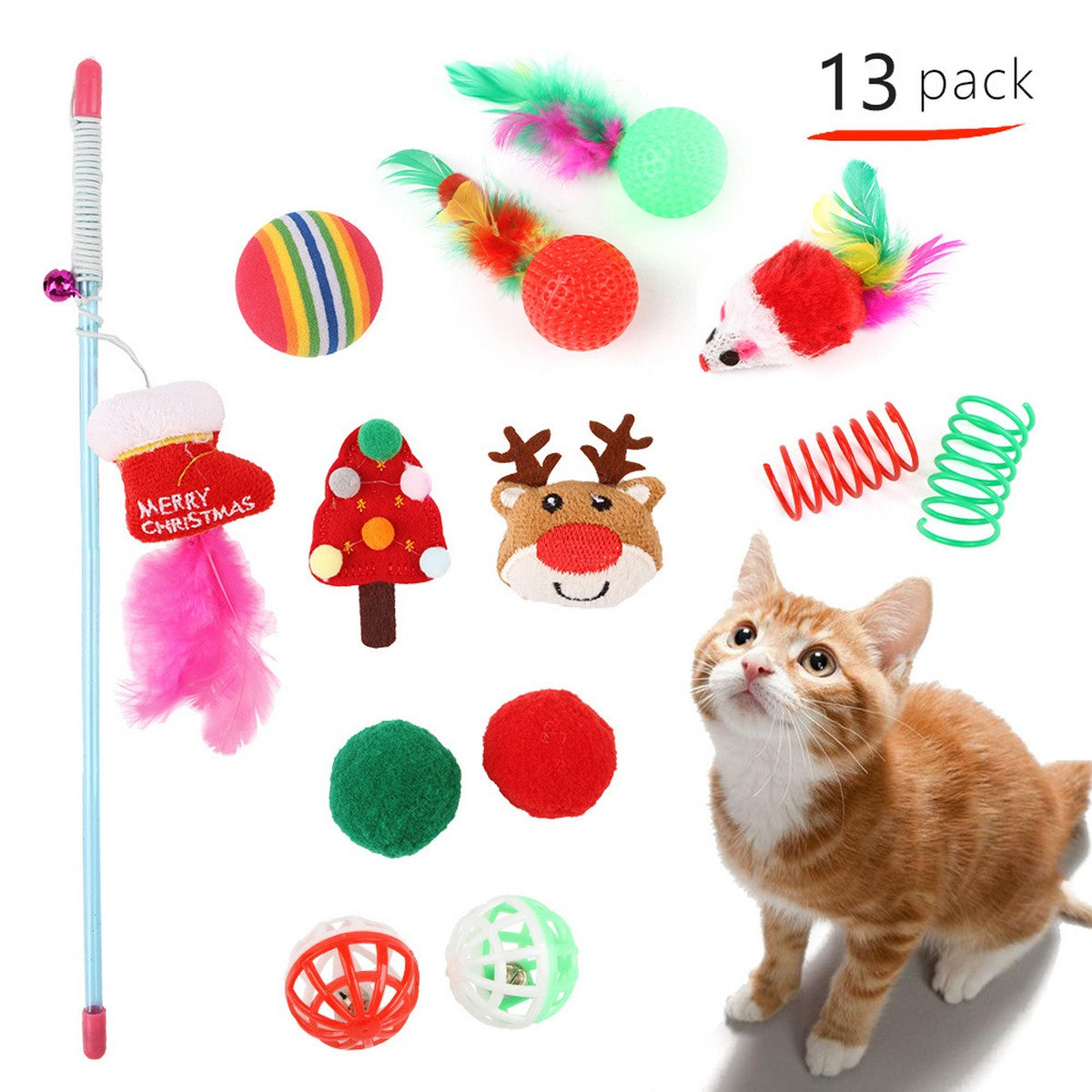 Christmas Knit Pet Scarf – Teddy & Cat Dog_CWMM11427