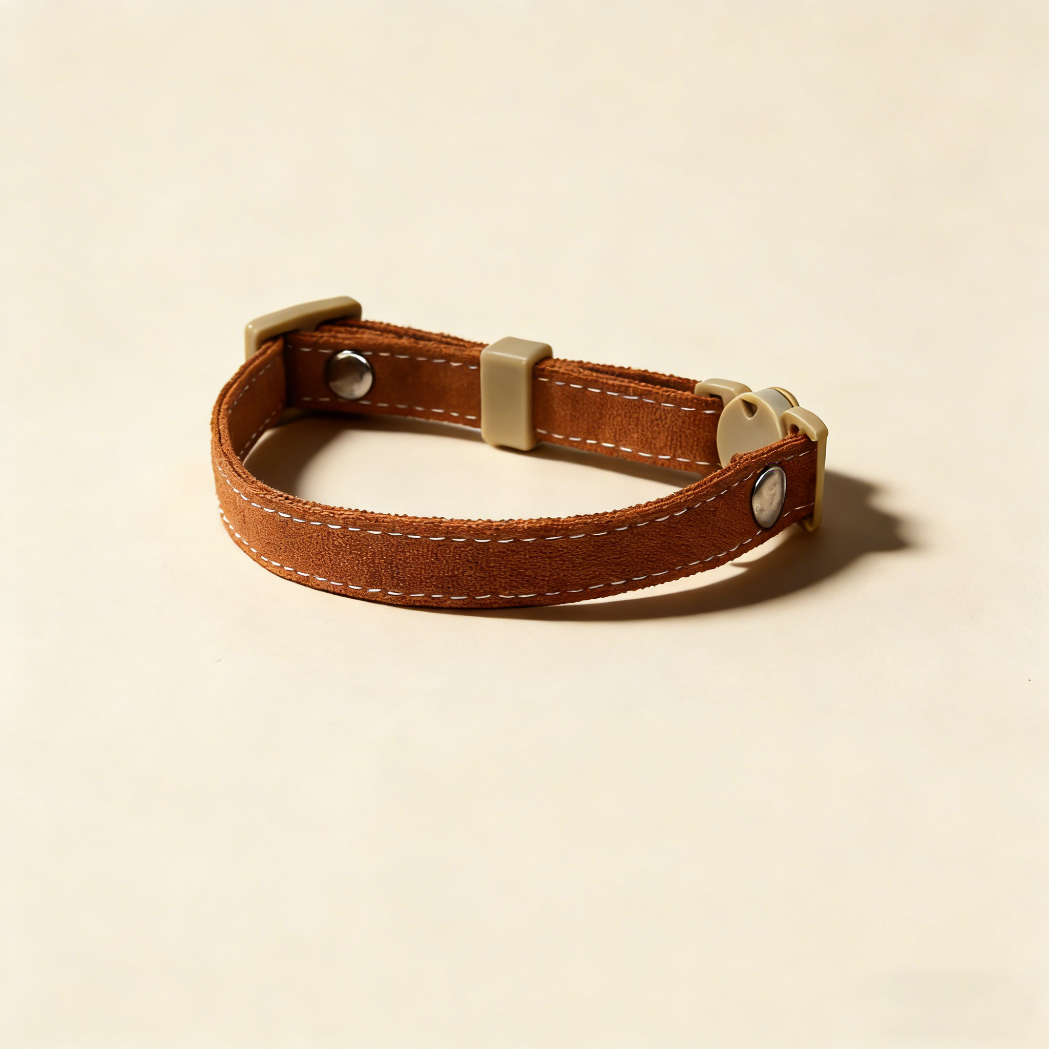 Cat Dog Linen Adjustable Standard Buckle Collar 1cm_CWMM13171