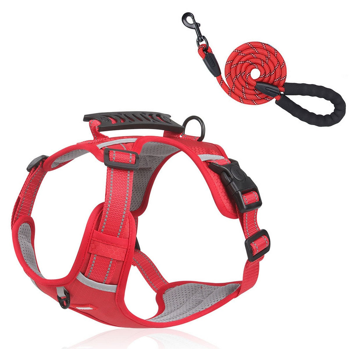 No-Pull Reflective Dog Harness, Large Dog Leash_CWMM12442