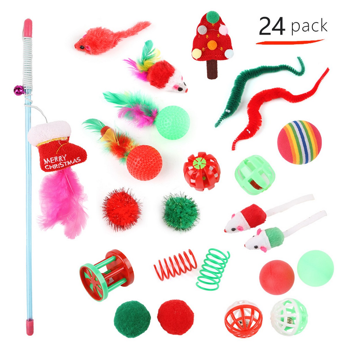 Christmas Knit Pet Scarf – Teddy & Cat Dog_CWMM11427