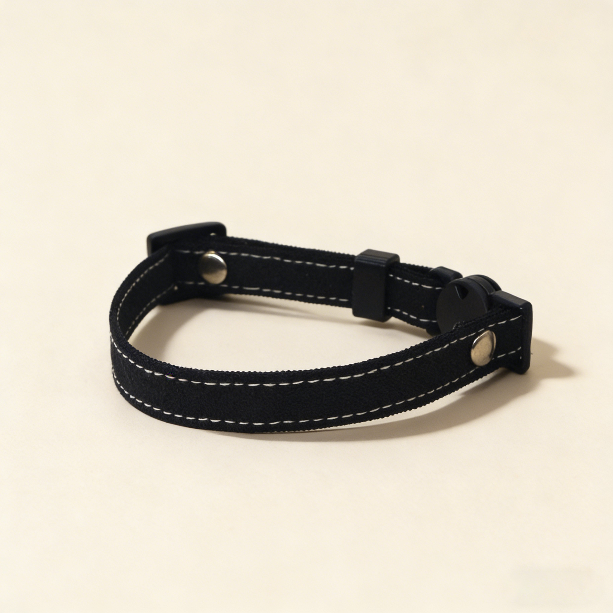 Cat Dog Linen Adjustable Safety Buckle Collar 1cm_CWMM13172
