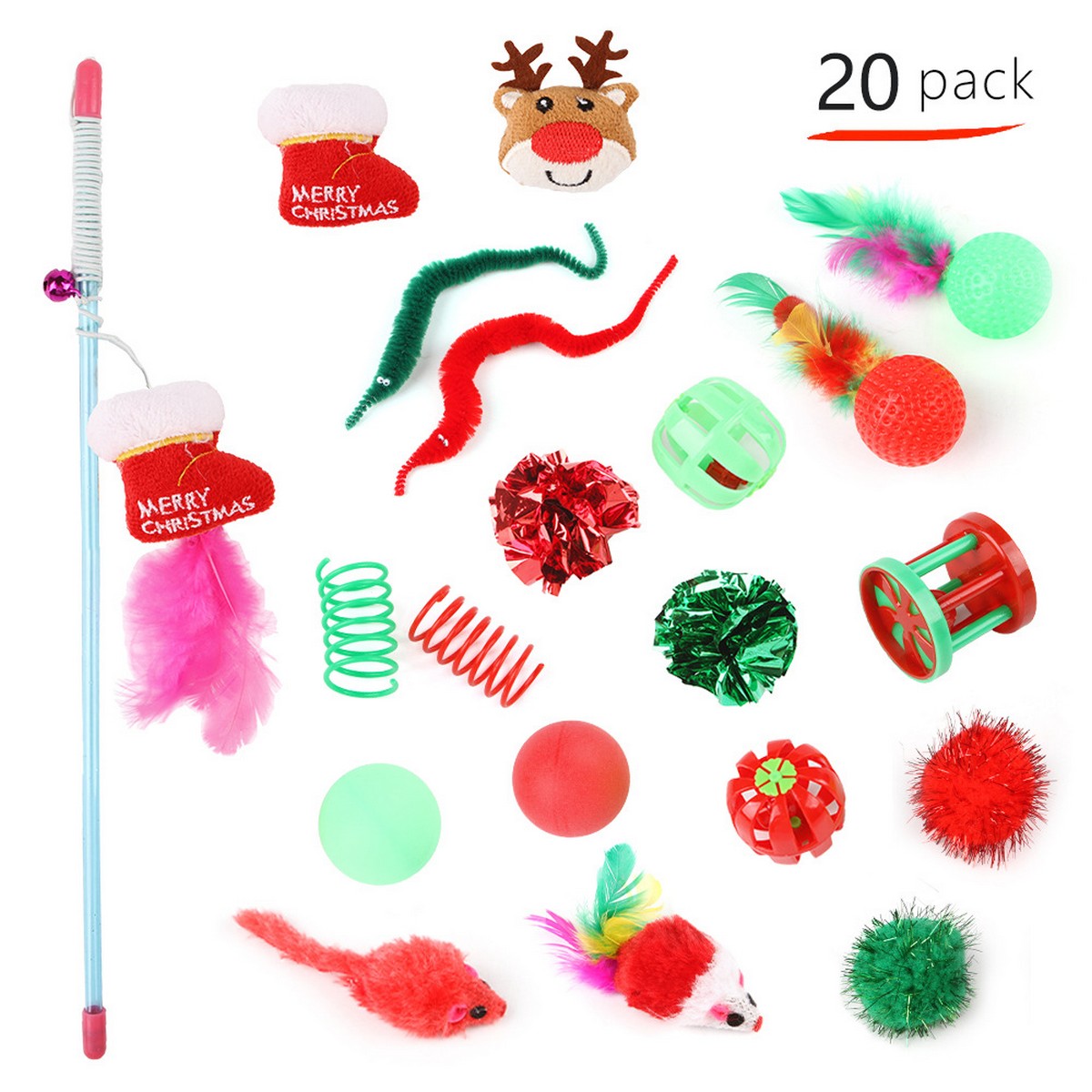 Christmas Knit Pet Scarf – Teddy & Cat Dog_CWMM11427