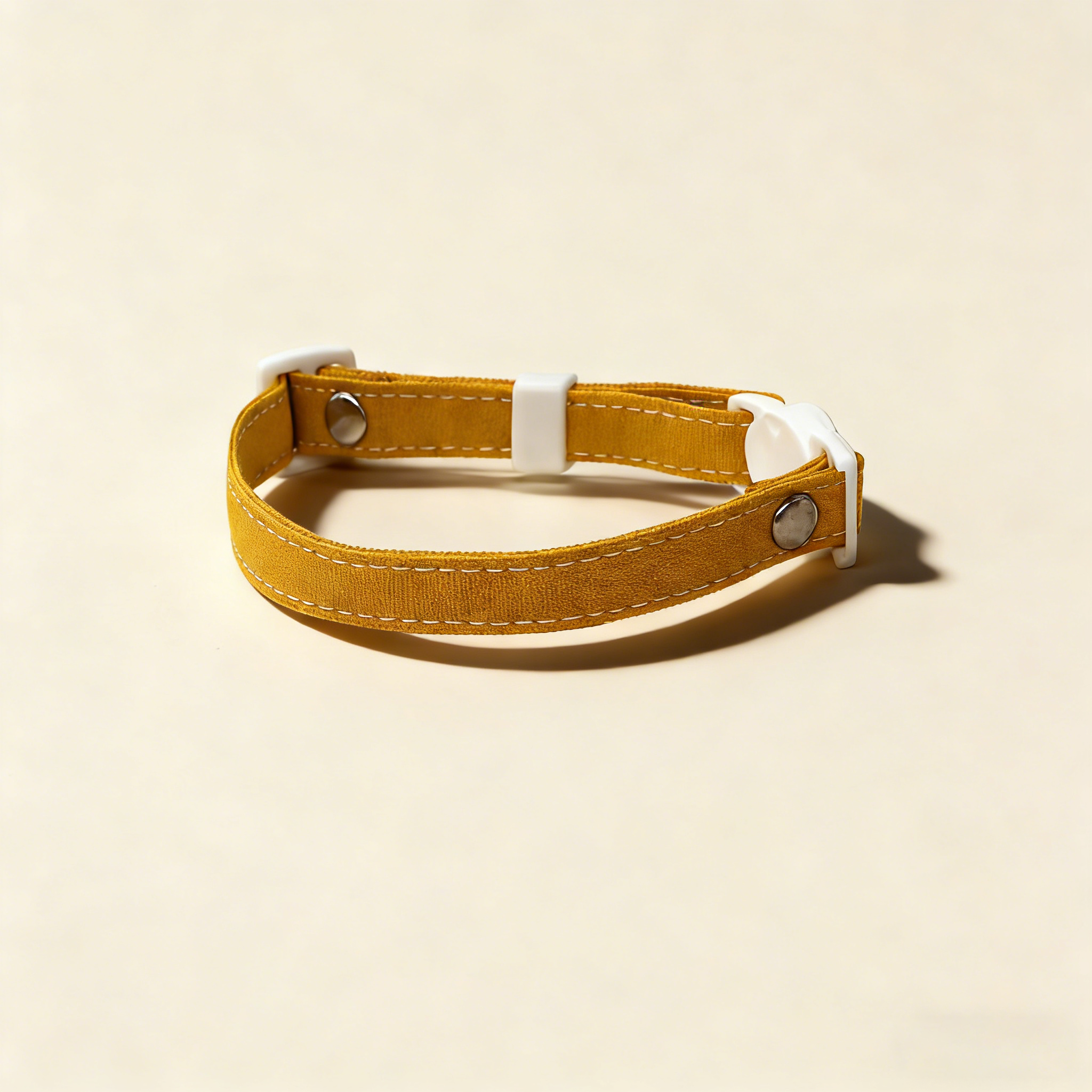 Cat Dog Linen Adjustable Safety Buckle Collar 1cm_CWMM13172