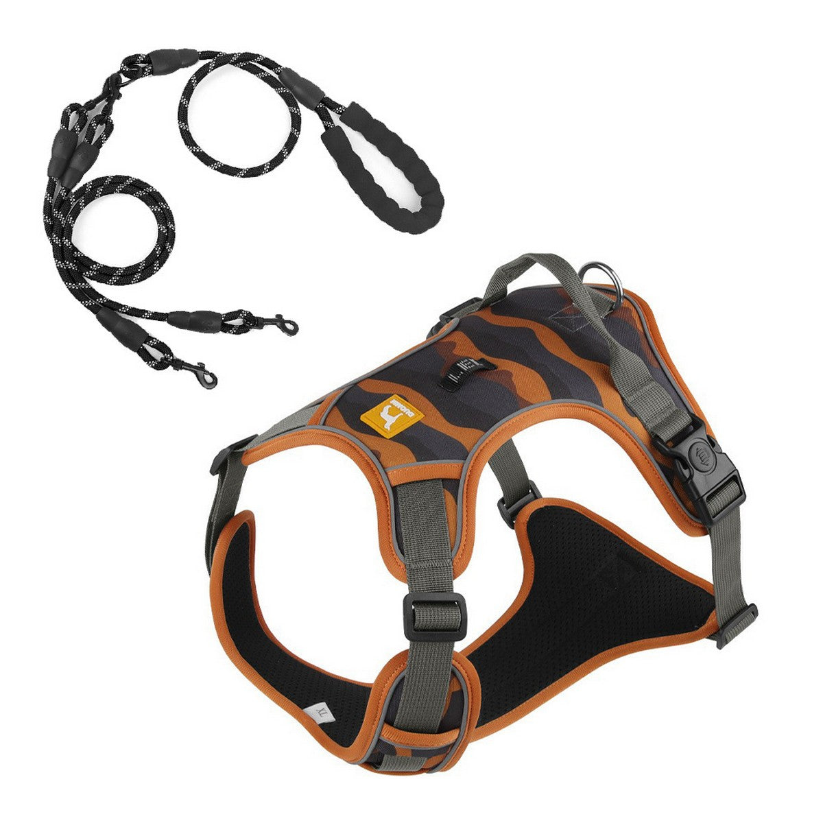 Reflective Dog Harness and Leash with Tracker Pocke_CWMM12510