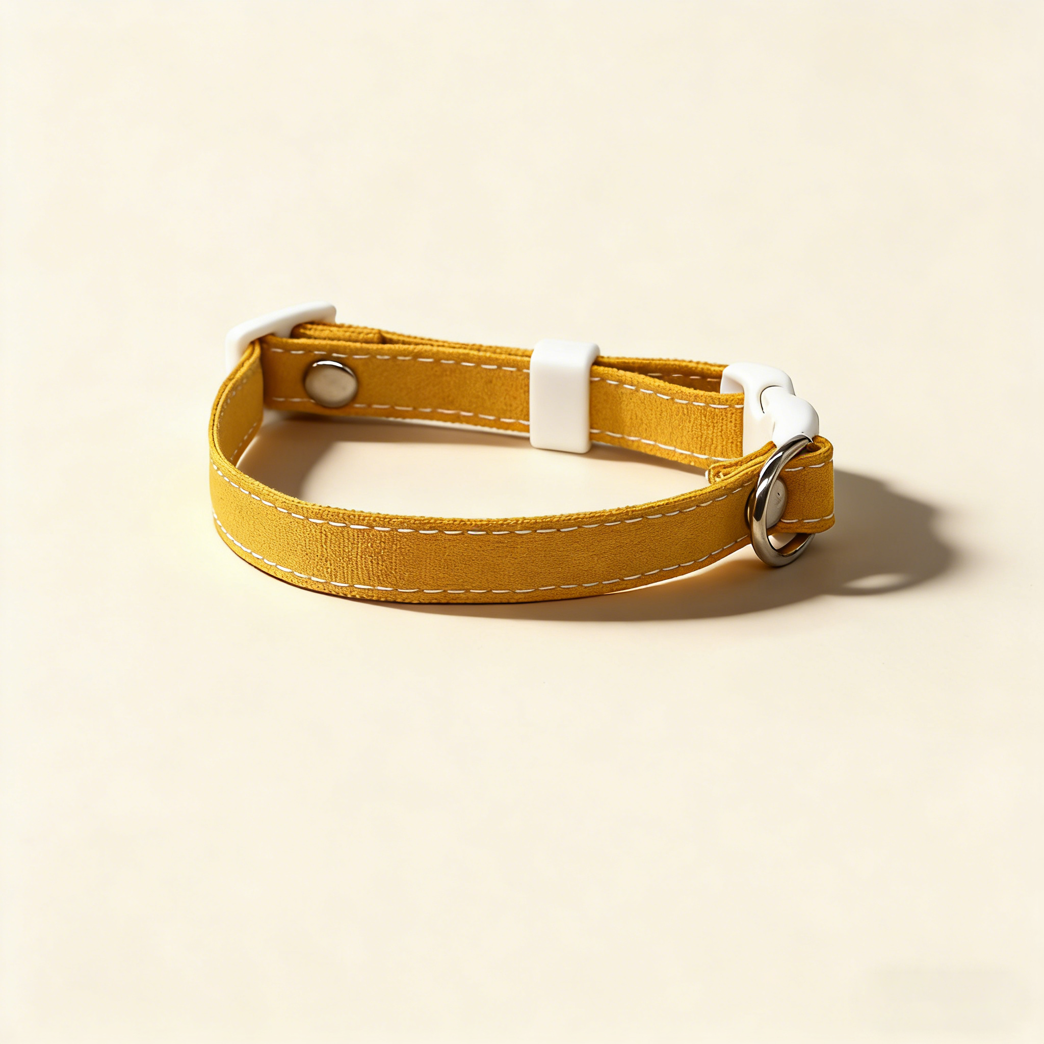 Cat Dog Linen Adjustable Standard Buckle Collar 1cm_CWMM13171
