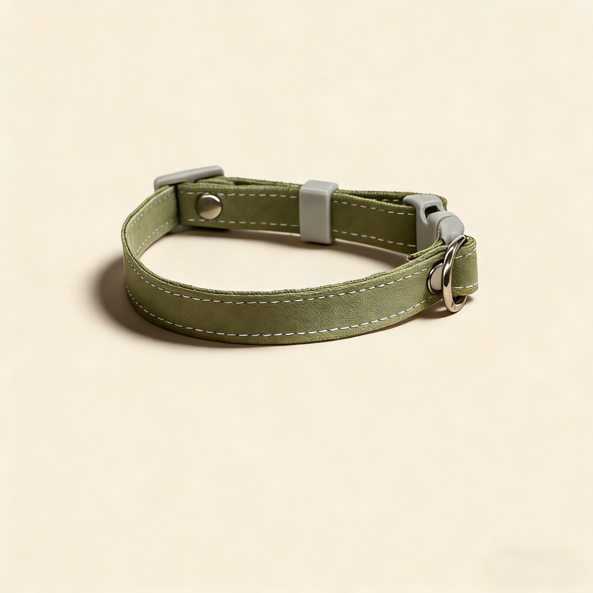 Cat Dog Linen Adjustable Standard Buckle Collar 1cm_CWMM13171