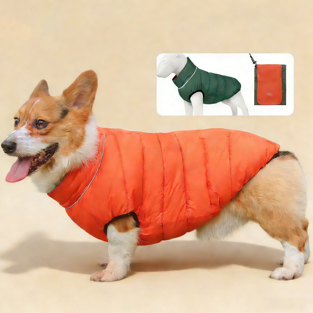 Warm Reversible Dog Coat for Cold Weather_CWMM12407