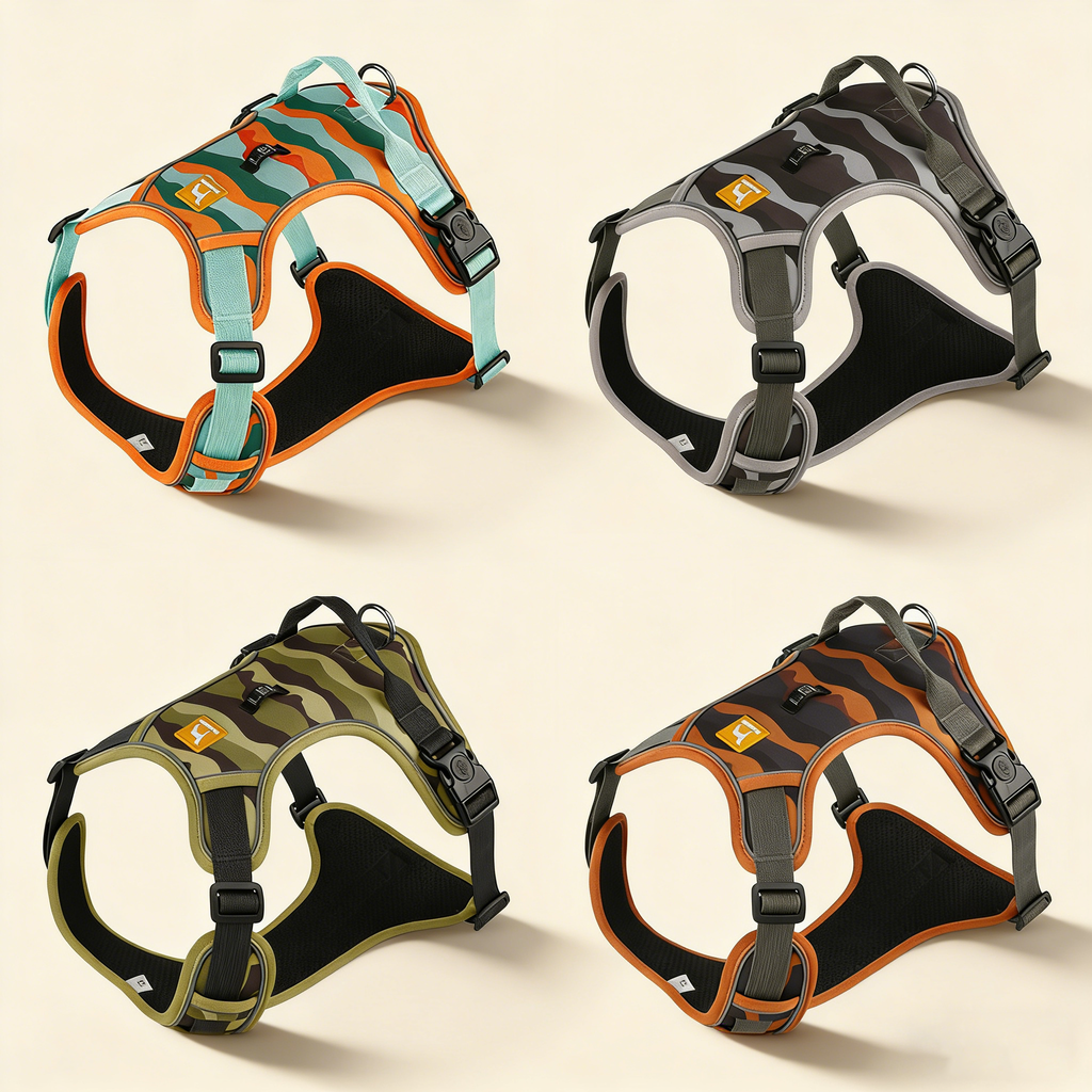 Digital Print Dog Harness with Leash, No Pull_CWMM12485