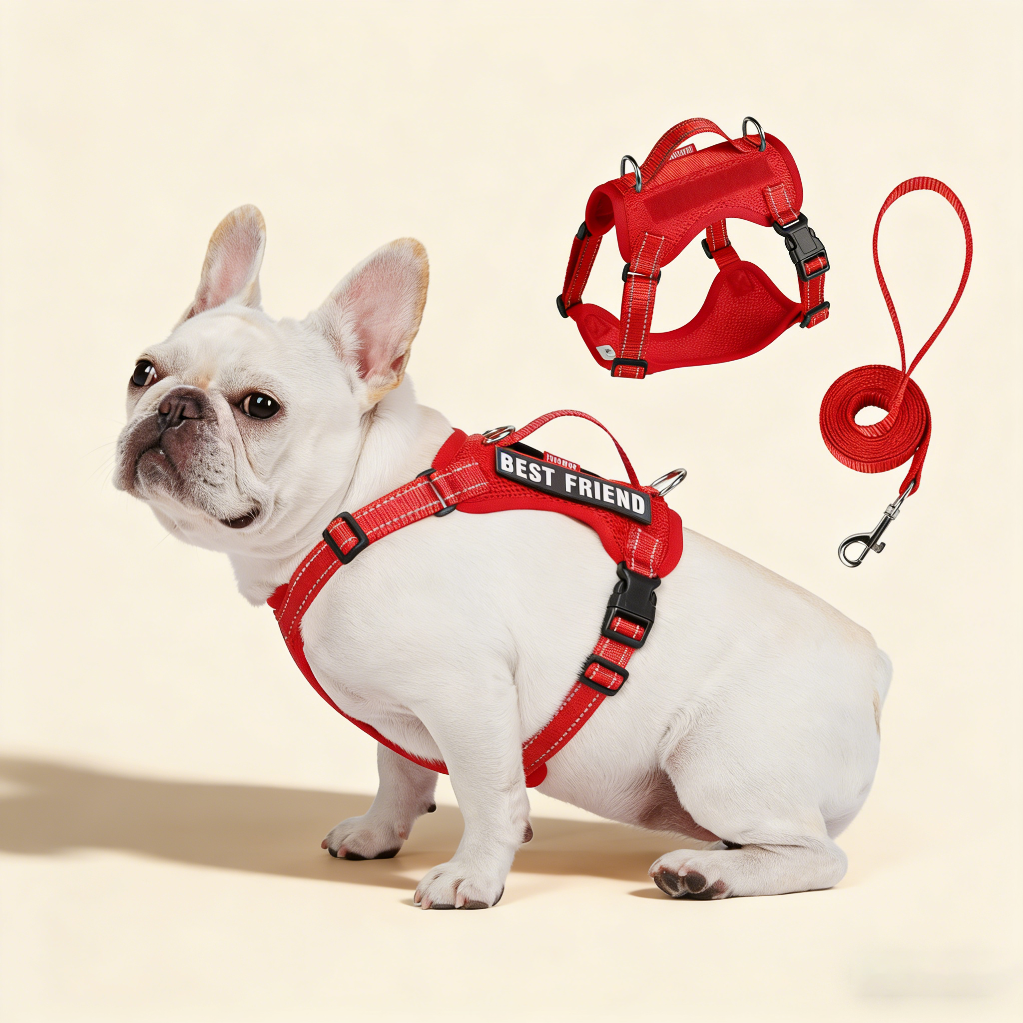 Reflective Service Dog Harness with Leash_CWMM12488