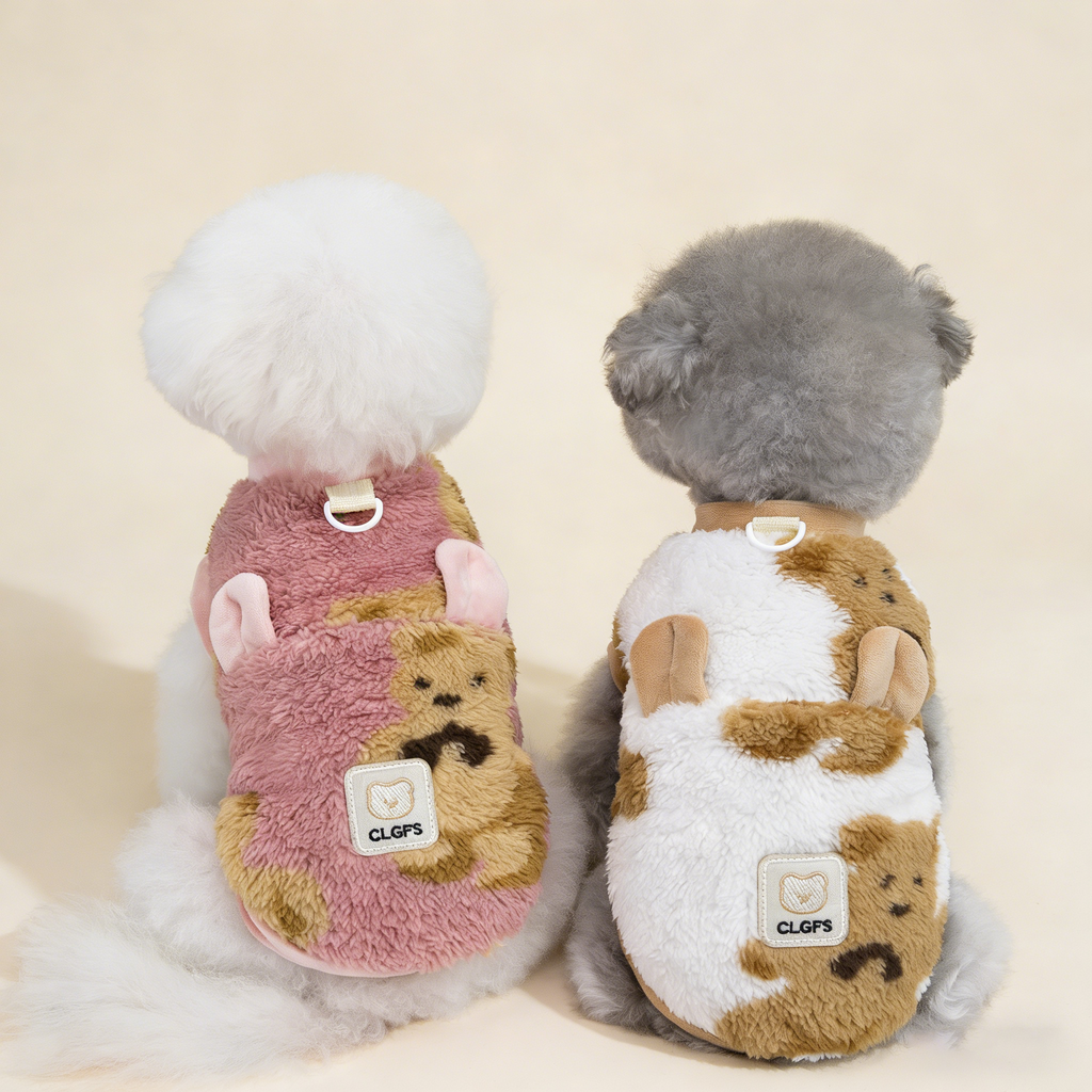 Cozy Fleece Dog Hoodie Teddy French Bulldog_CWMM12254