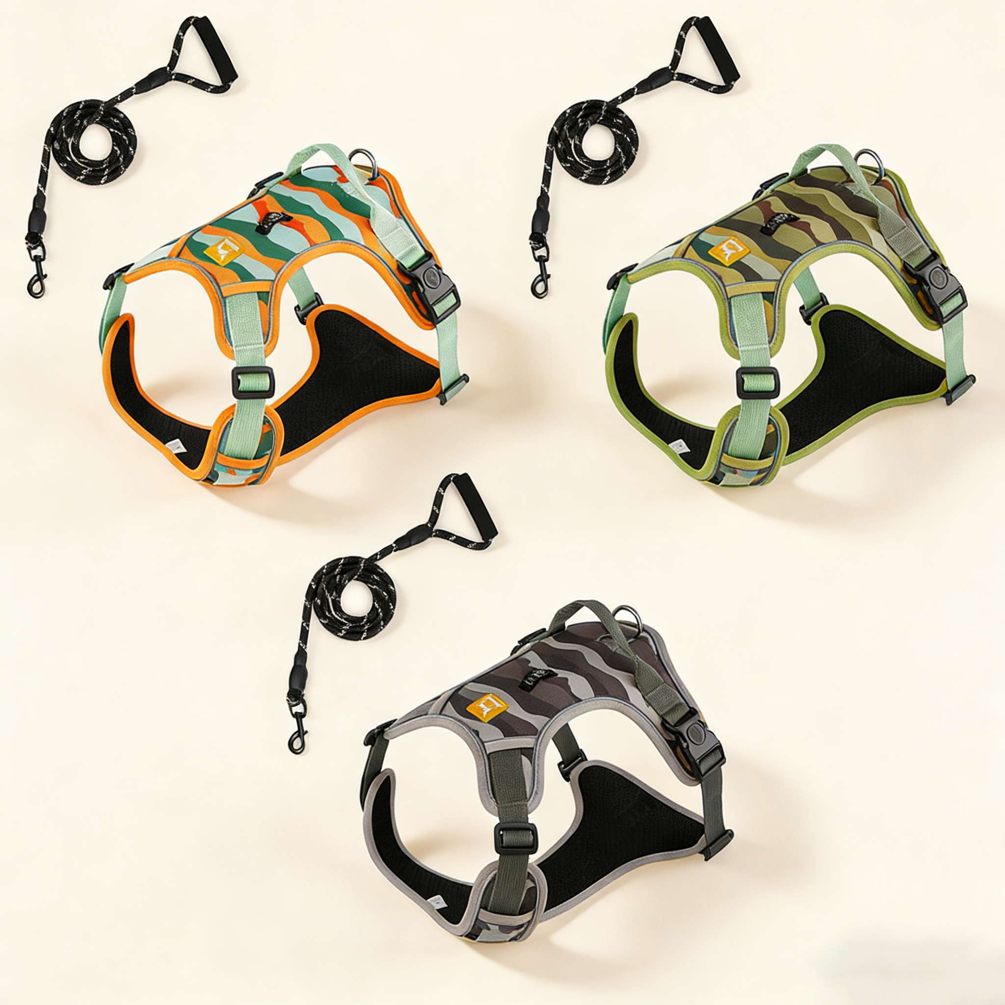 Printed Dog Harness and Leash for Active Dogs_CWMM12509