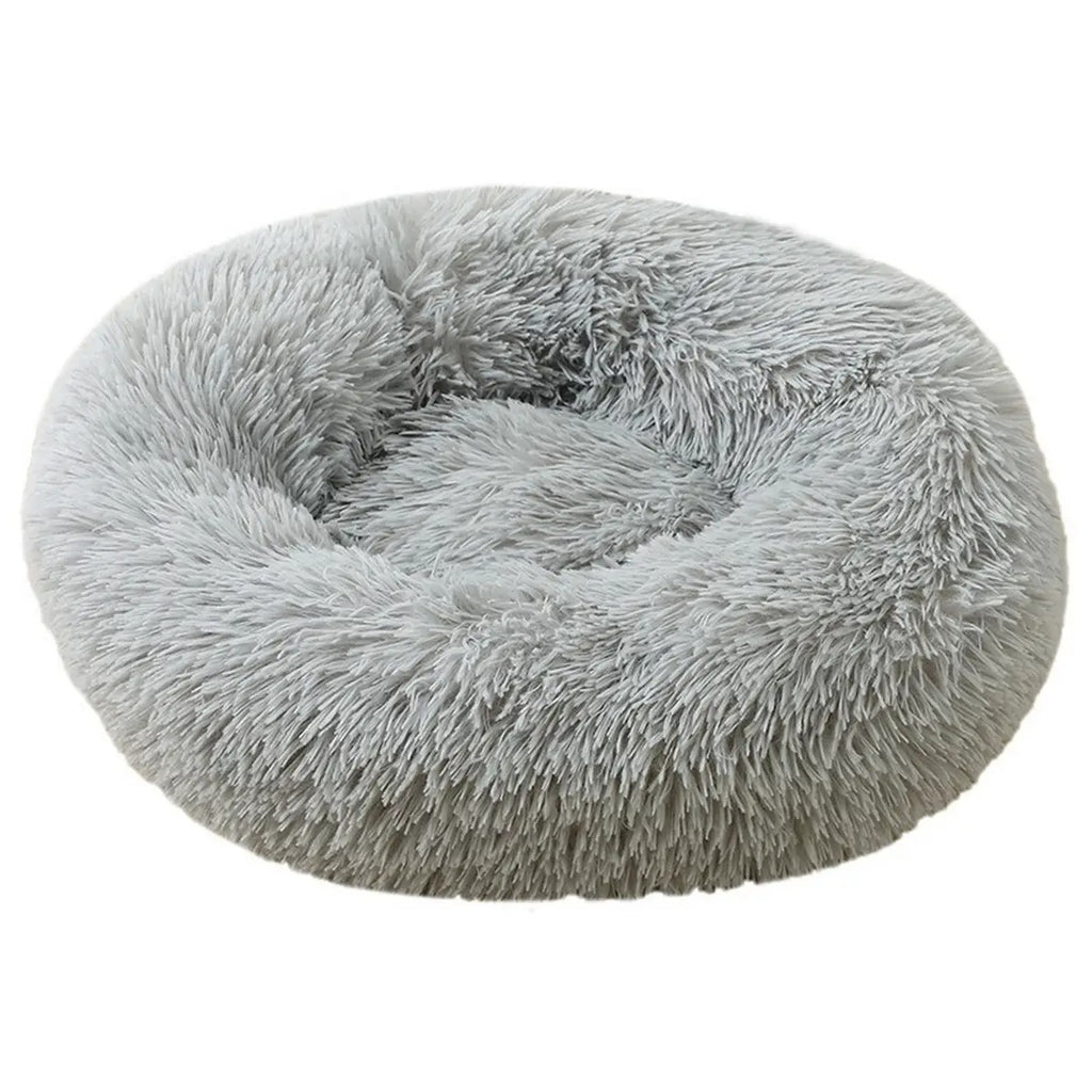 Fluffy Donut Cat Bed – Plush & Cozy Pet Cushion_CWMM5279