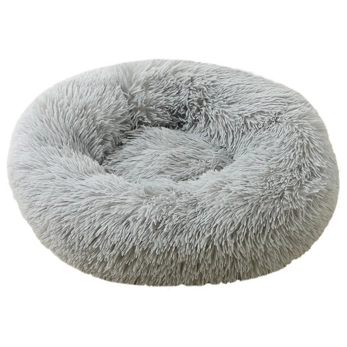 Fluffy Donut Cat Bed – Plush & Cozy Pet Cushion_CWMM5279