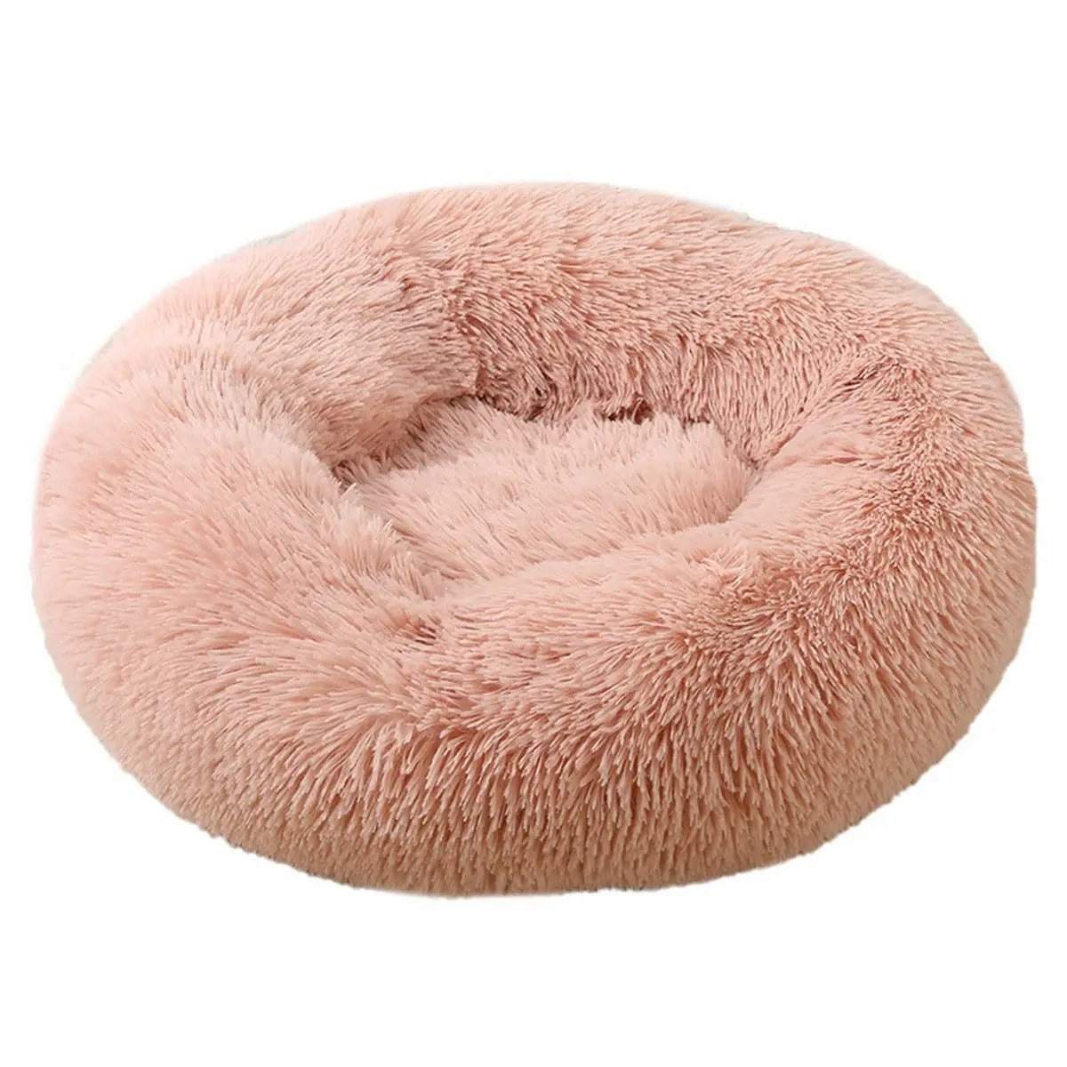 Fluffy Donut Cat Bed – Plush & Cozy Pet Cushion_CWMM5279