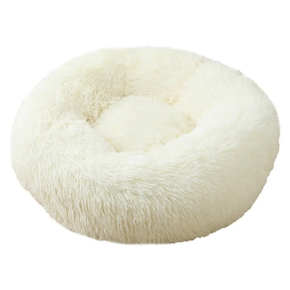 Fluffy Donut Cat Bed – Plush & Cozy Pet Cushion_CWMM5279
