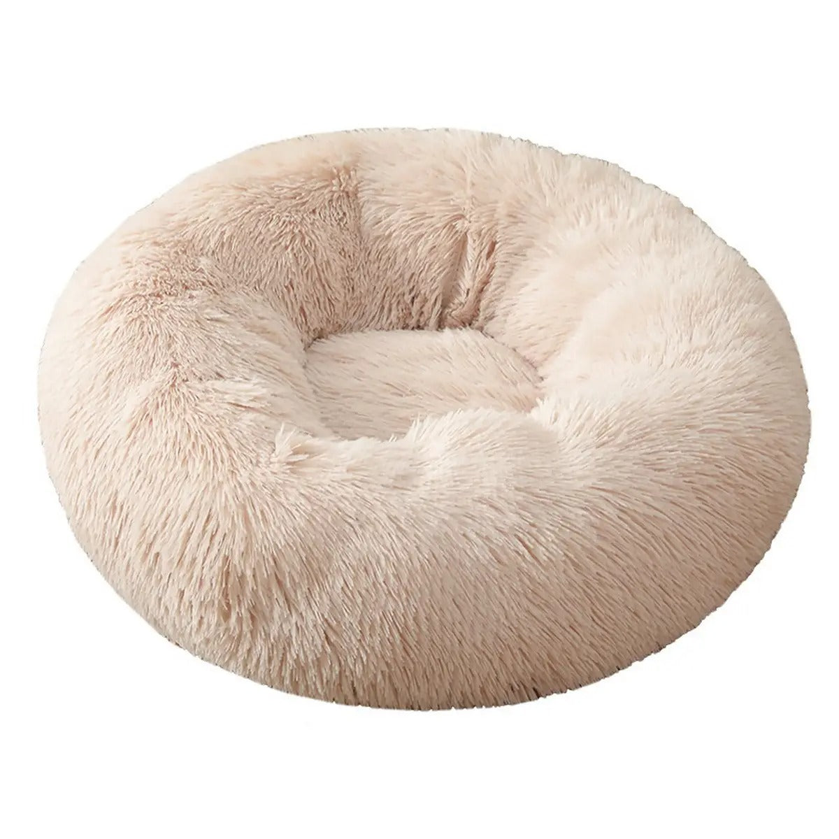 Fluffy Donut Cat Bed – Plush & Cozy Pet Cushion_CWMM5279