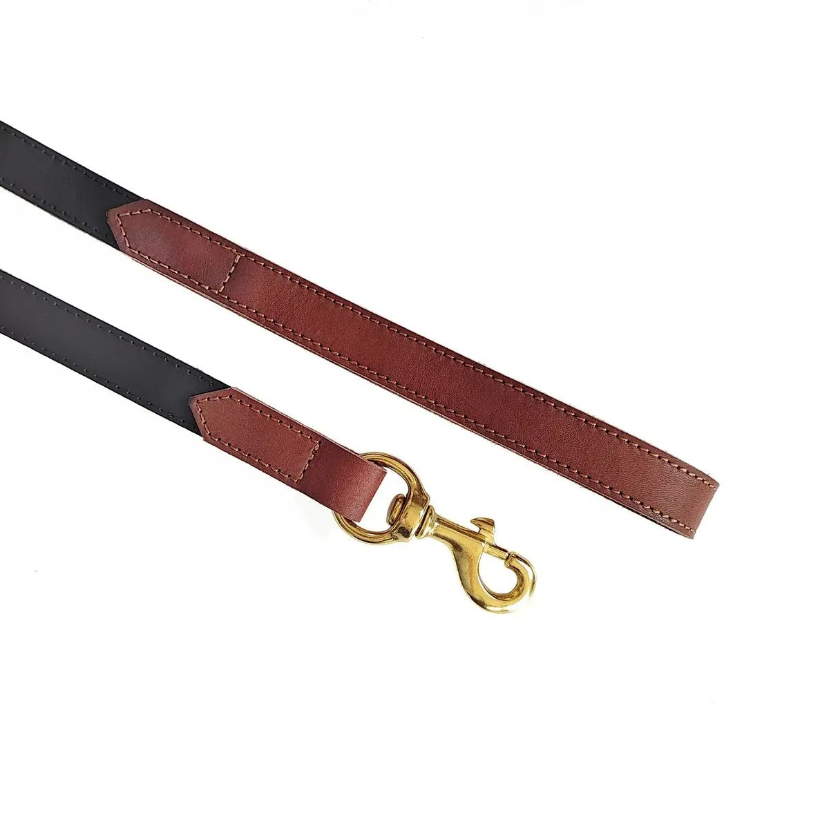 Full Grain Leather Dog Leash with Brass Hook_CWMM7724