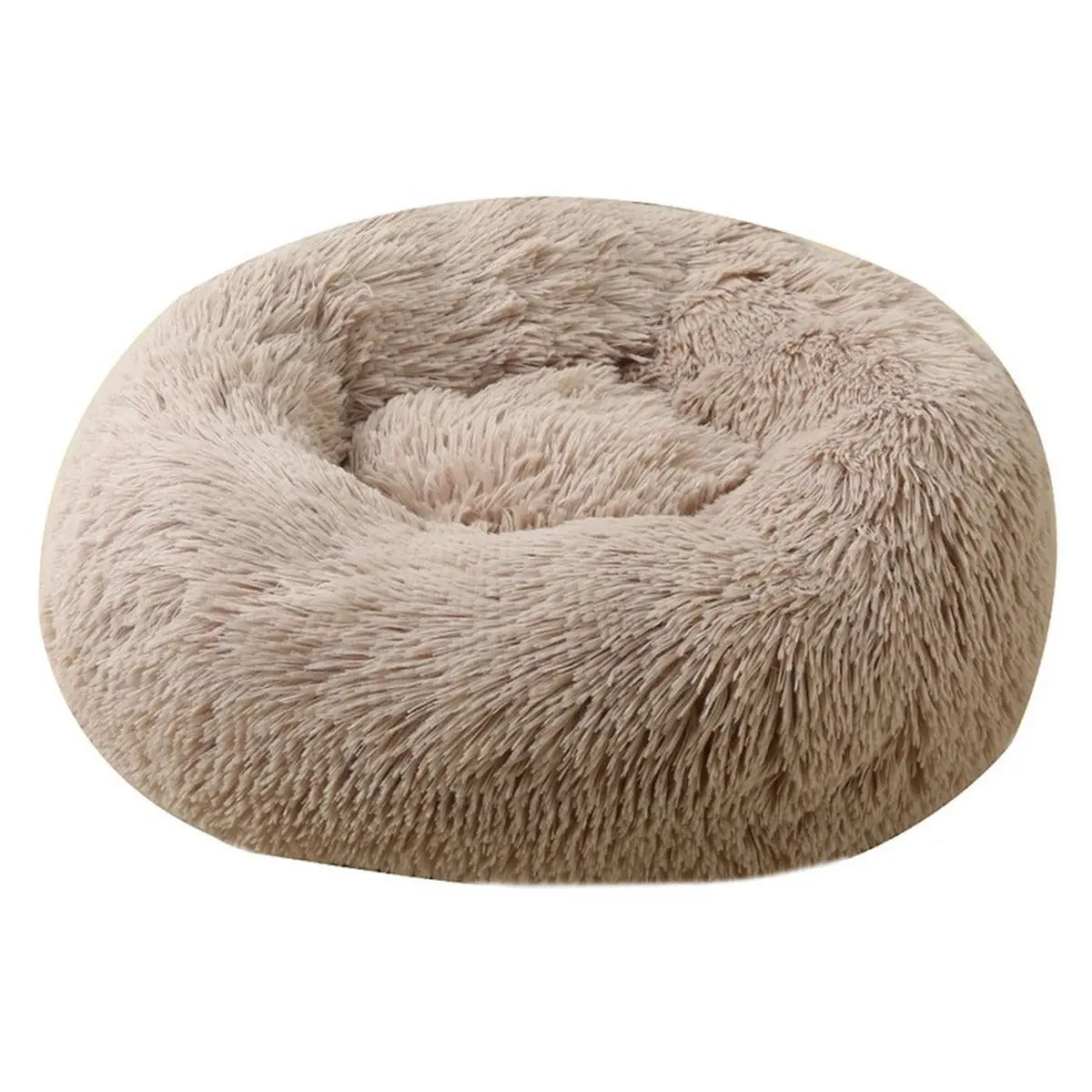 Fluffy Donut Cat Bed – Plush & Cozy Pet Cushion_CWMM5279