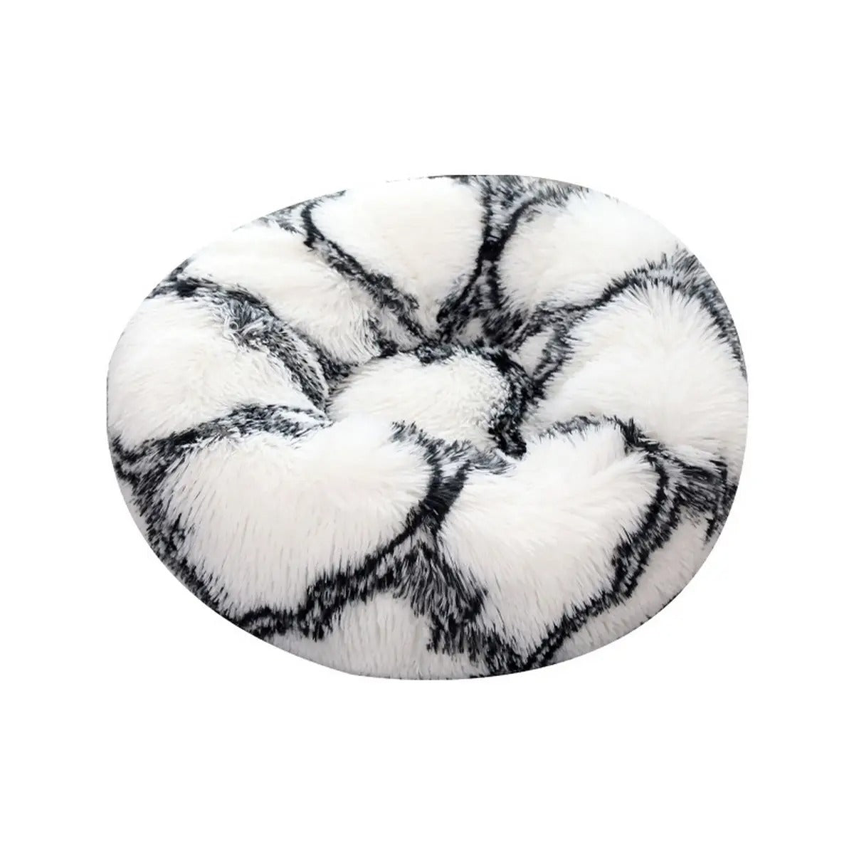 Fluffy Donut Cat Bed – Plush & Cozy Pet Cushion_CWMM5279