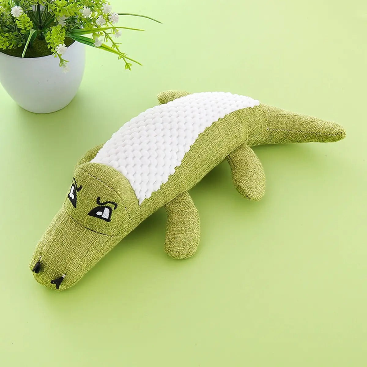 Linen Croc Chew Toy, Durable Fun for Dogs_CWMM5465