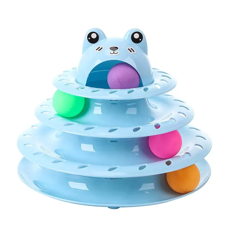 Frog Head 4-Layer Interactive Cat Toy Turntable_CWMM5185