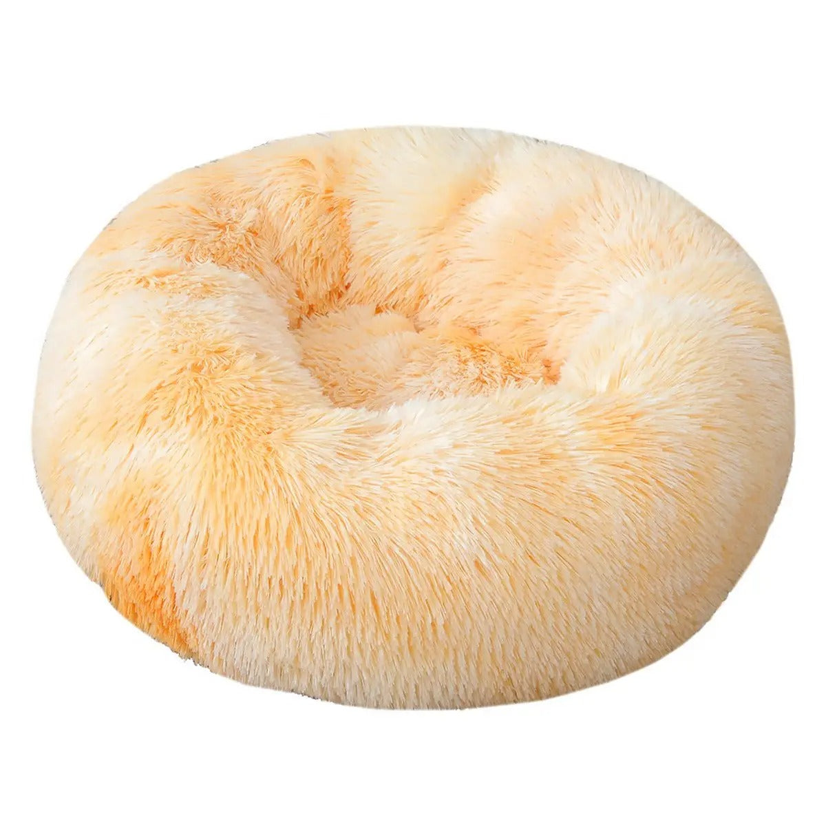 Fluffy Donut Cat Bed – Plush & Cozy Pet Cushion_CWMM5279