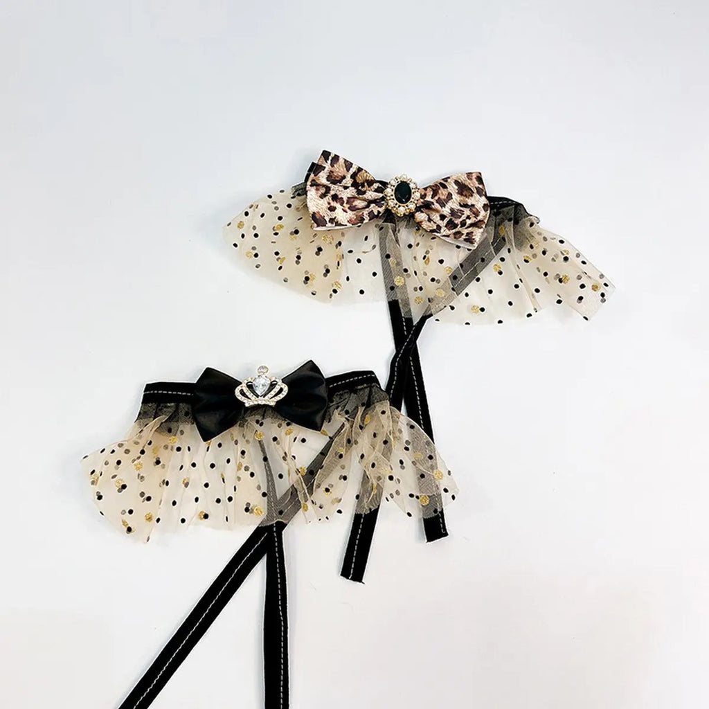 Lace Leopard Pet Collar – Princess Bow, Dog & Cat_CWMM8140