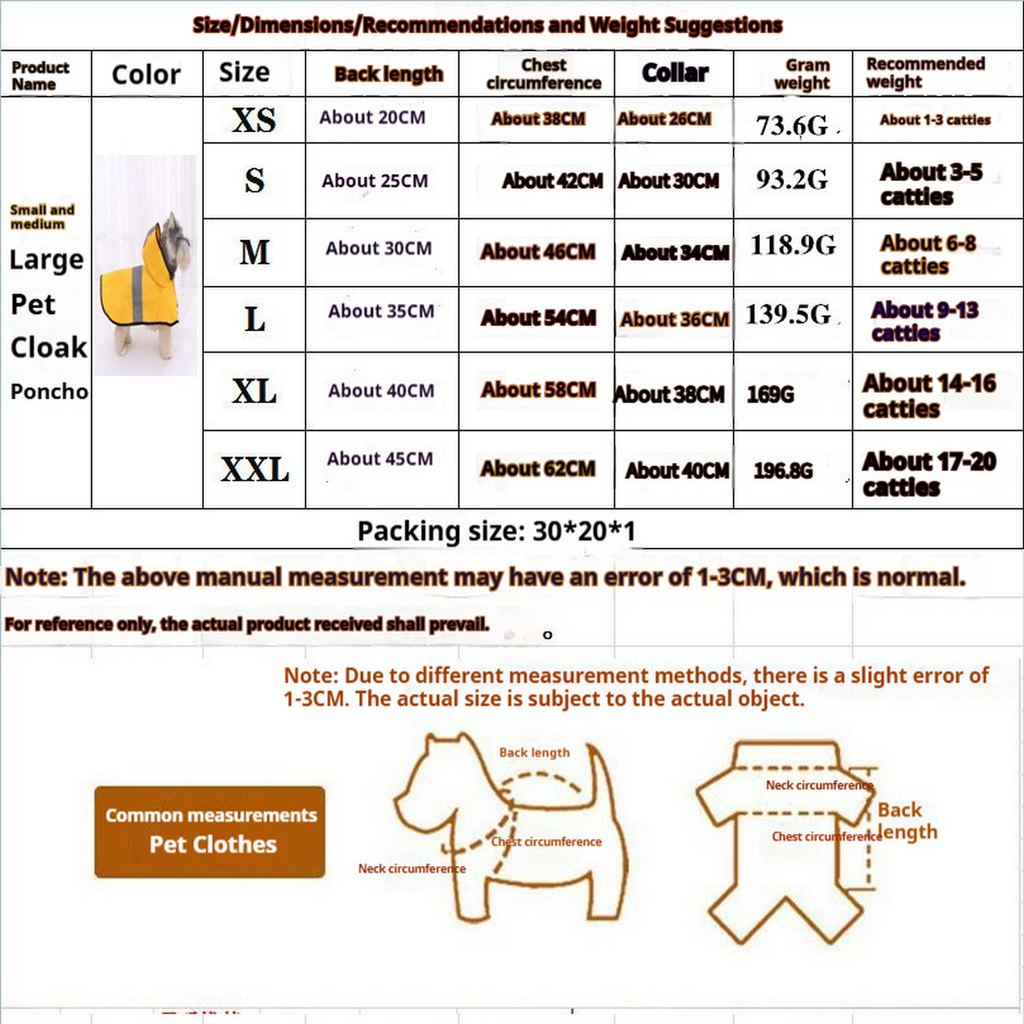 Large Dog Raincoat – Waterproof with Reflective_CWMM7311