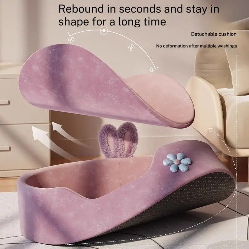 Four-side heightened pink princess pet bed_CWMM7049